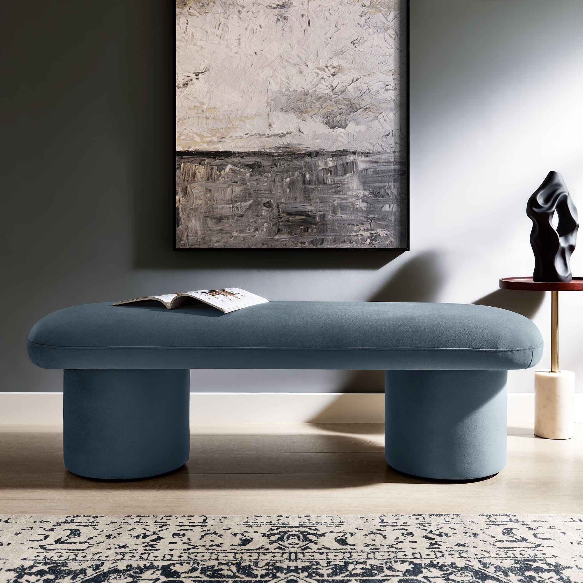 Modway Orla Bench, Cadet Blue, large