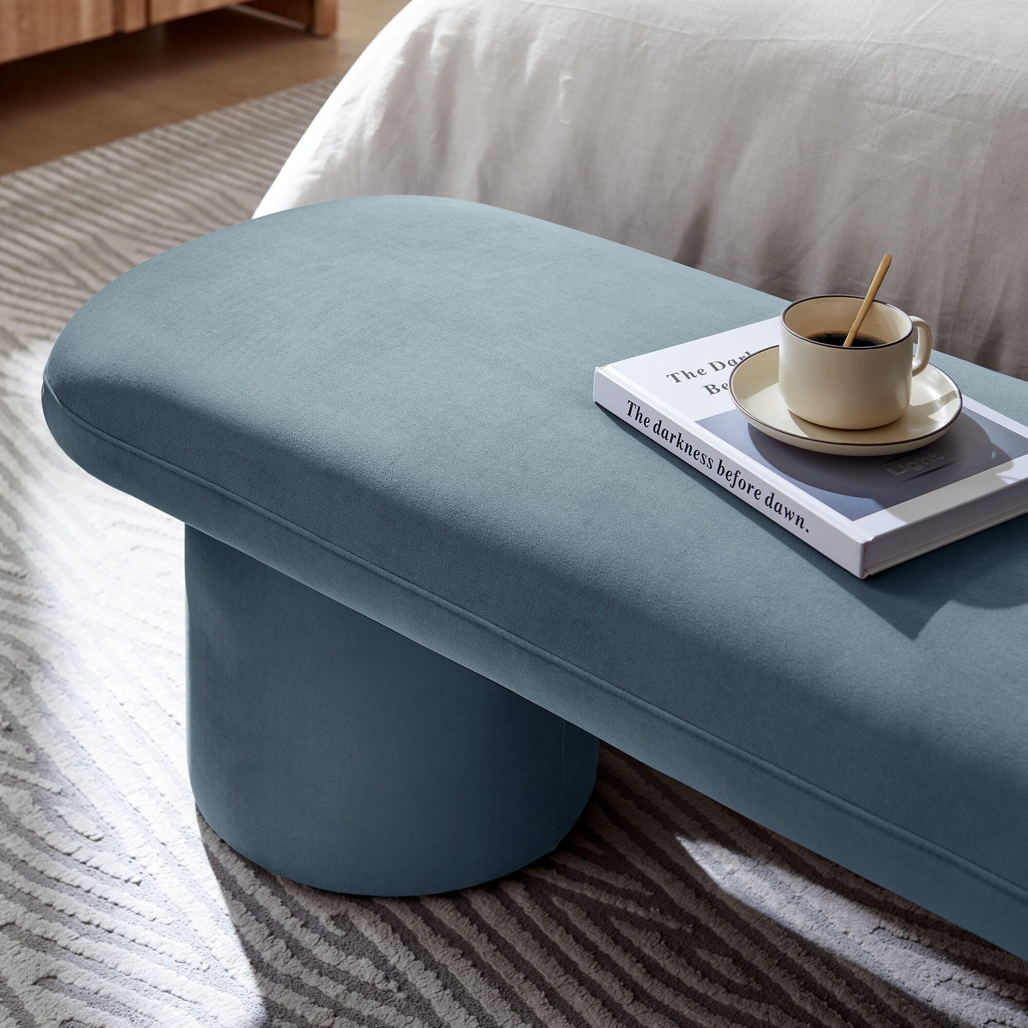 Modway Orla Bench, Cadet Blue, large