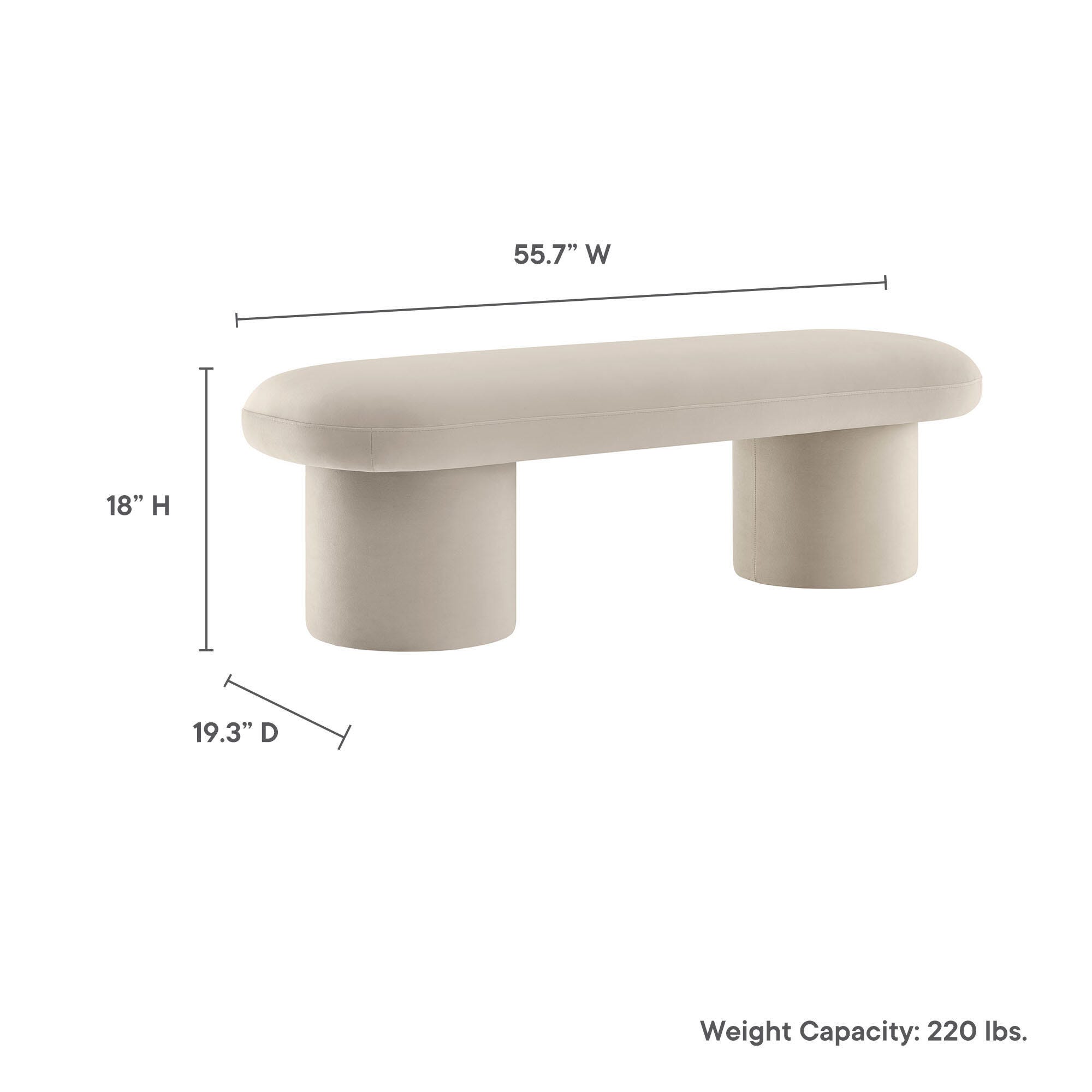 Modway Orla Bench, Almond, large