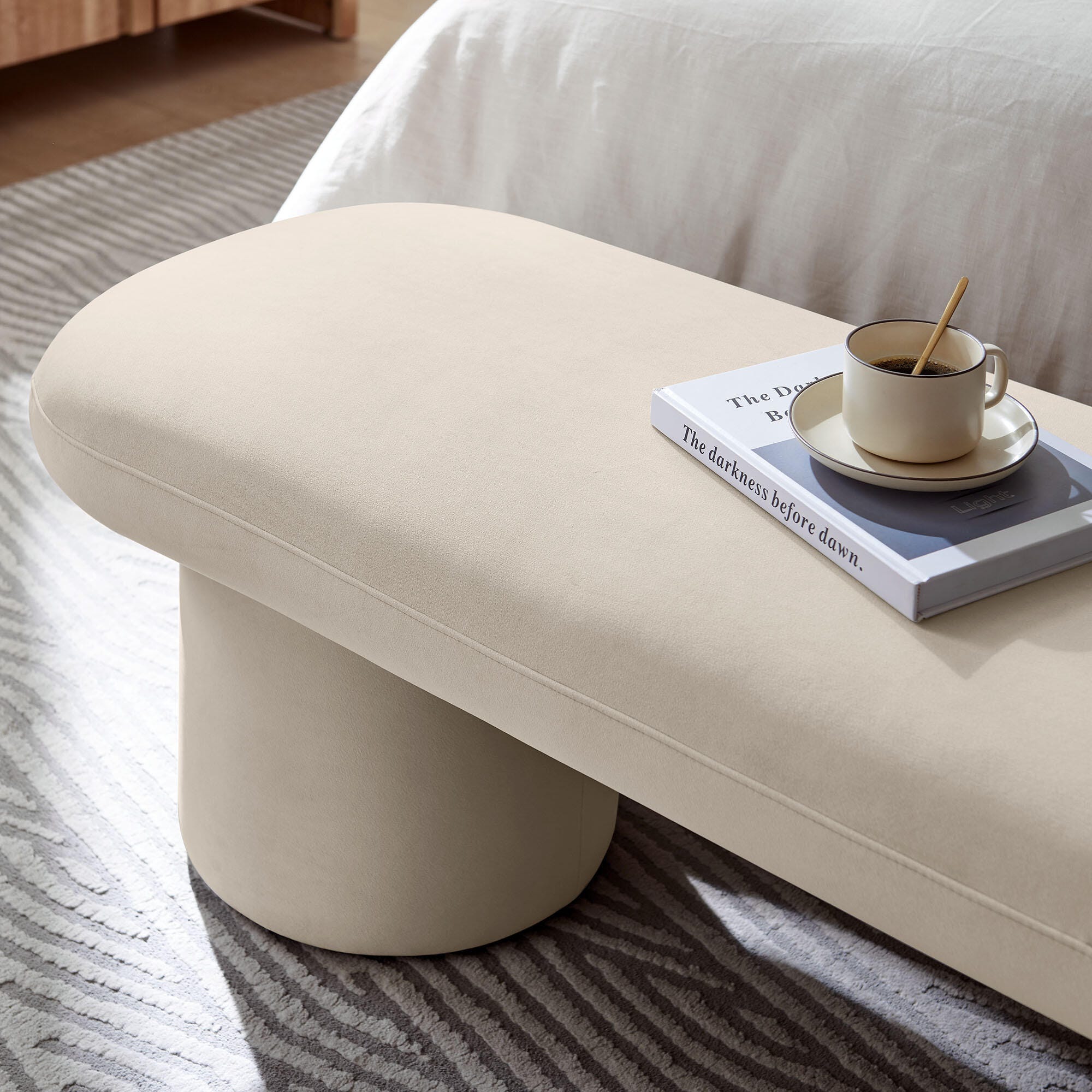 Modway Orla Bench, Almond, large