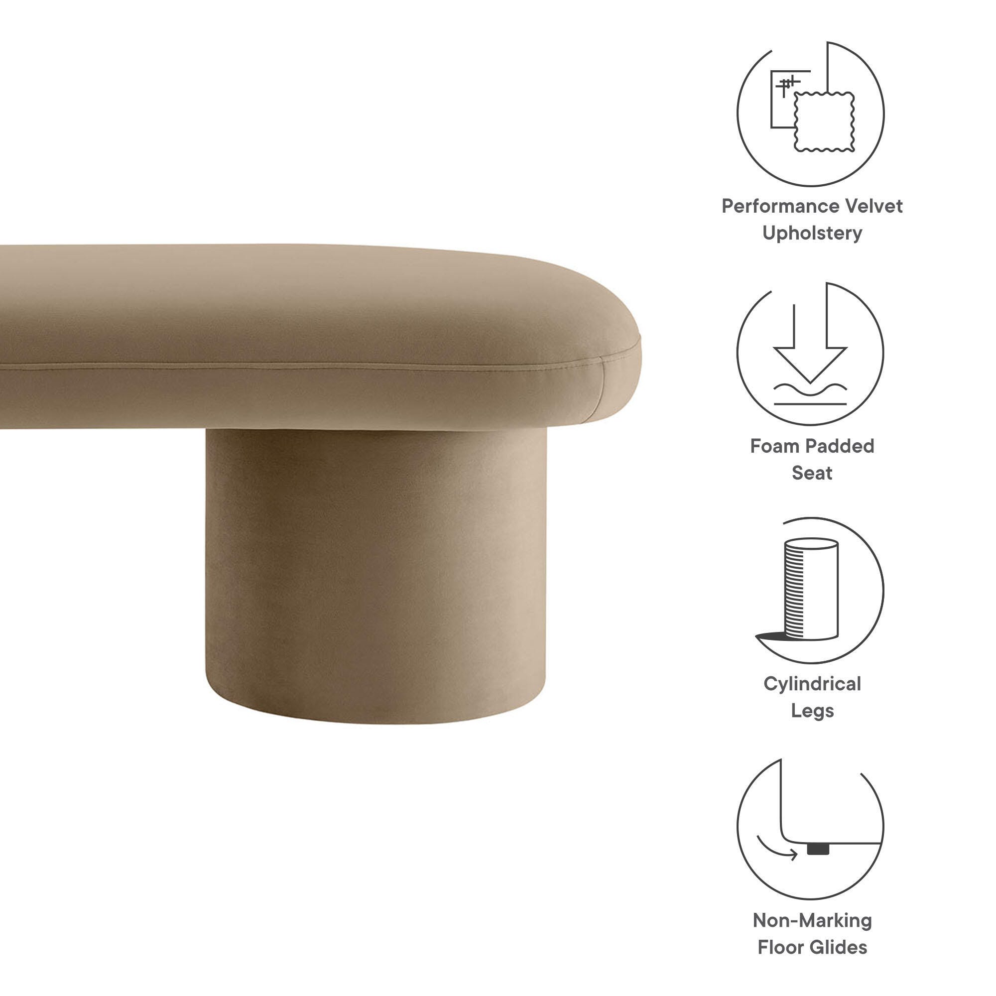 Modway Orla Bench, Taupe, large