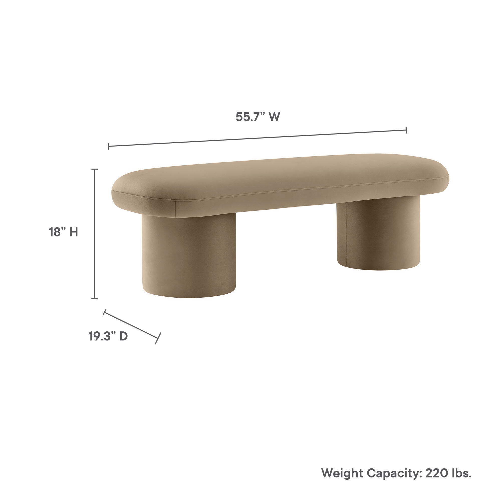 Modway Orla Bench, Taupe, large