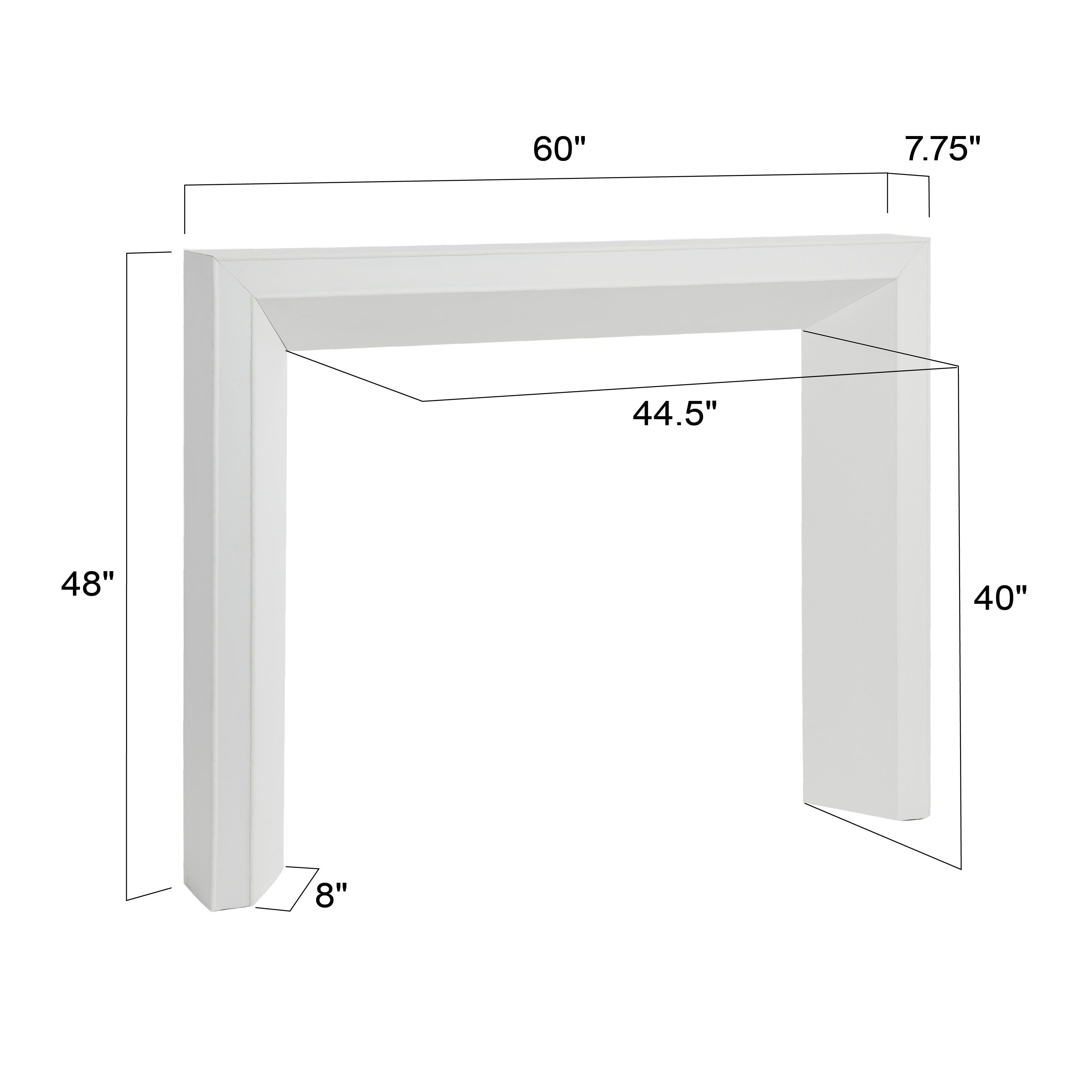 Storied Home 60" Decorative Fireplace Mantel, White, large