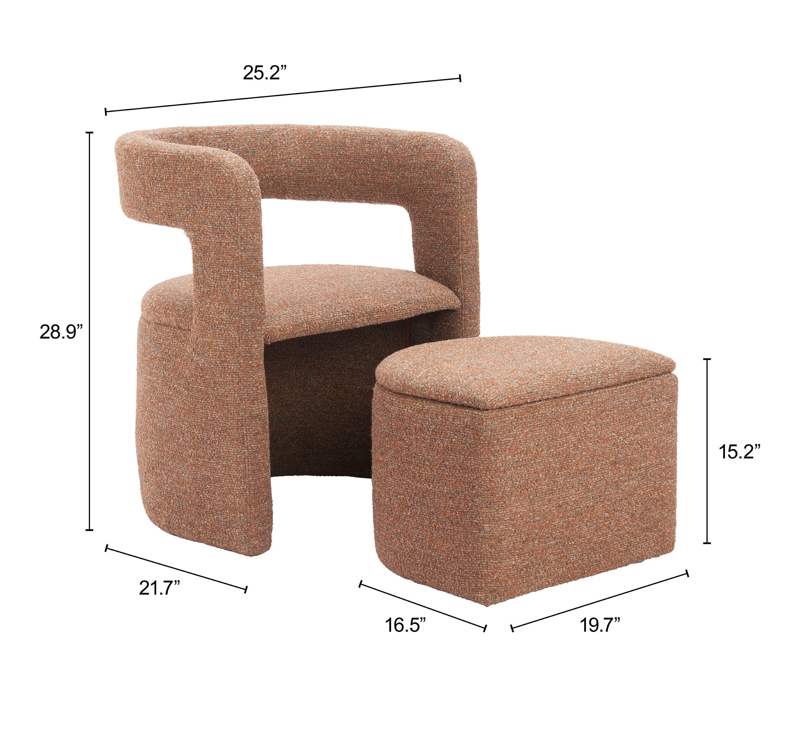 Erika Home Atria Accent Chair and Ottoman, , large