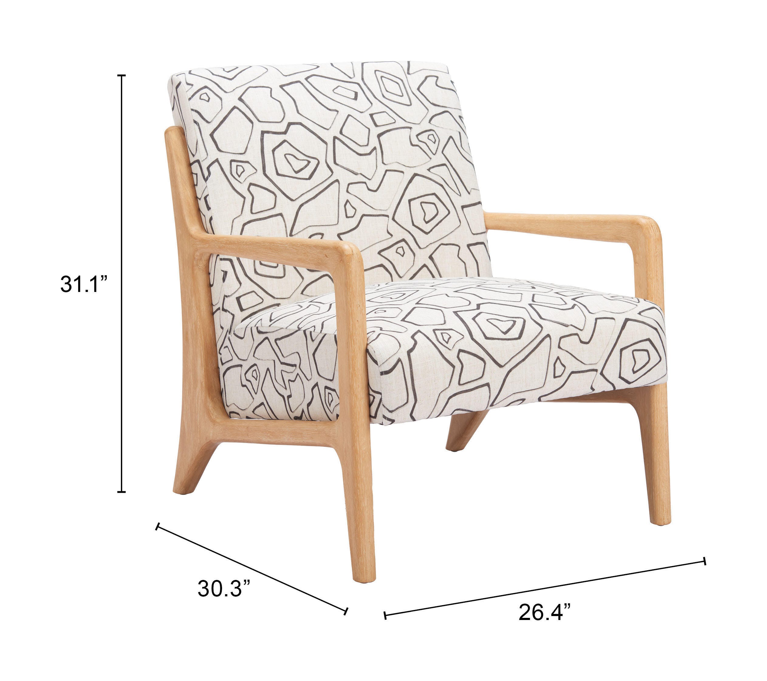 Erika Home Runa Accent Chair, Beige/Natural, large