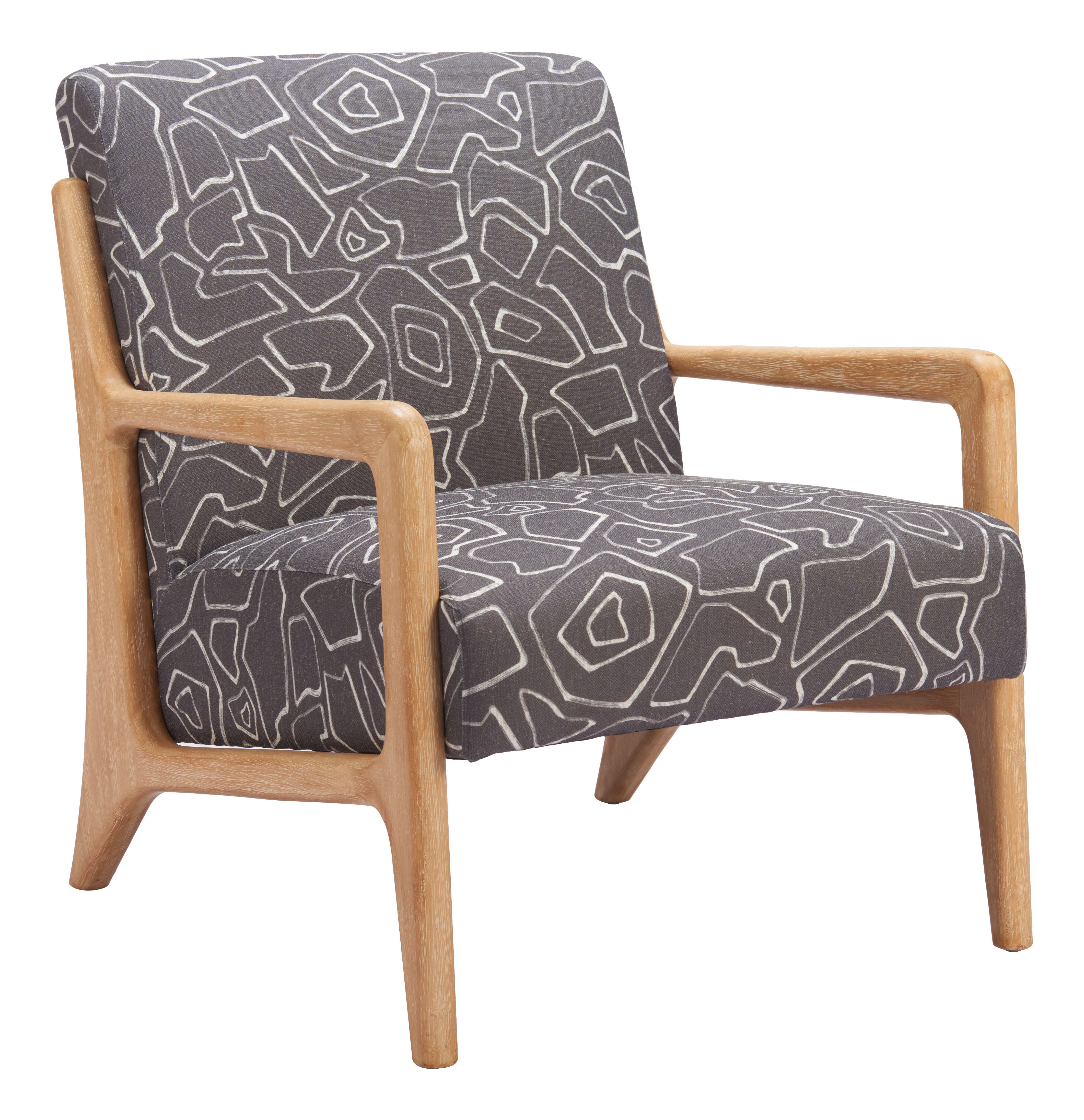 Erika Home Runa Accent Chair, Gray/Natural, large
