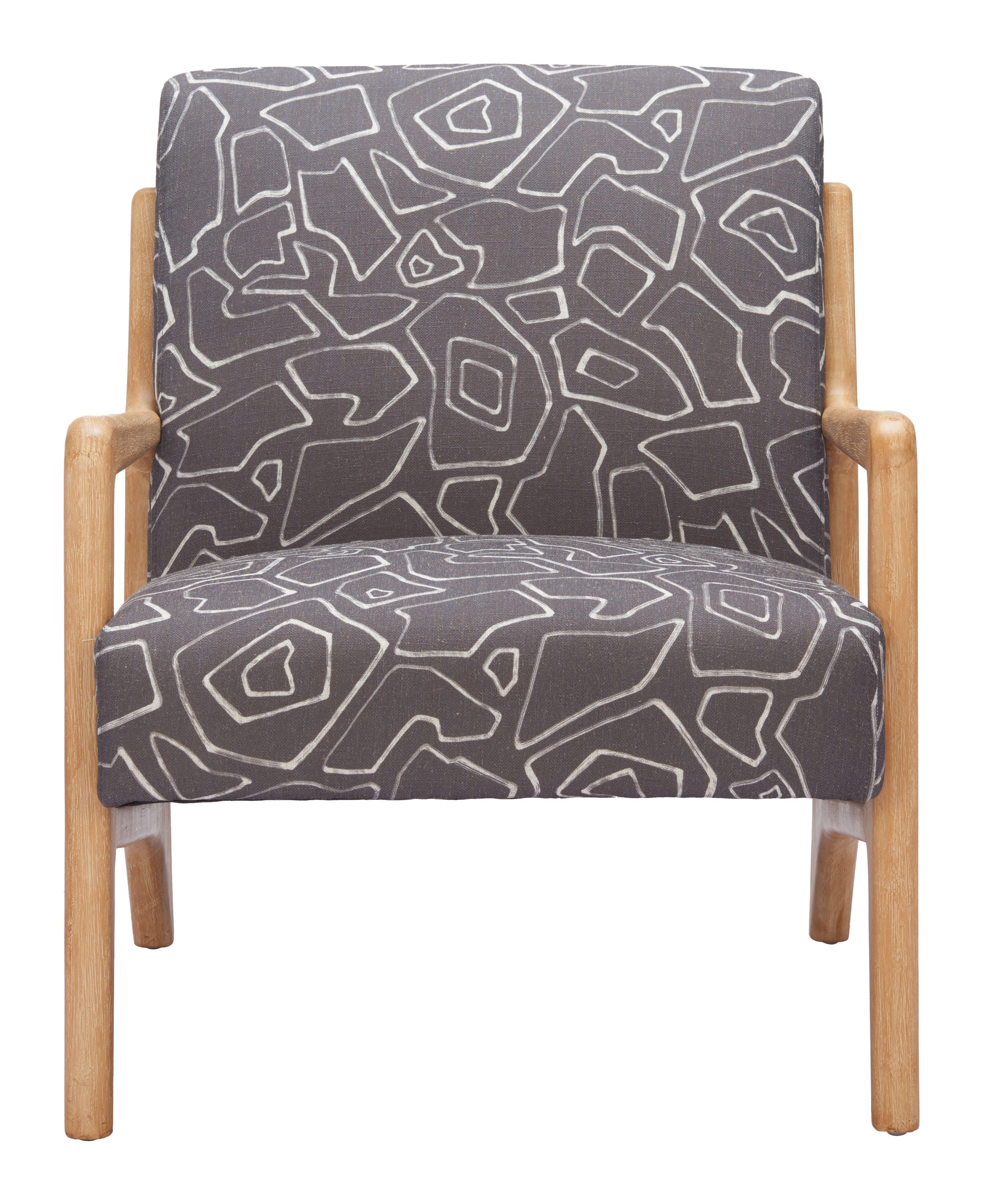 Erika Home Runa Accent Chair, Gray/Natural, large