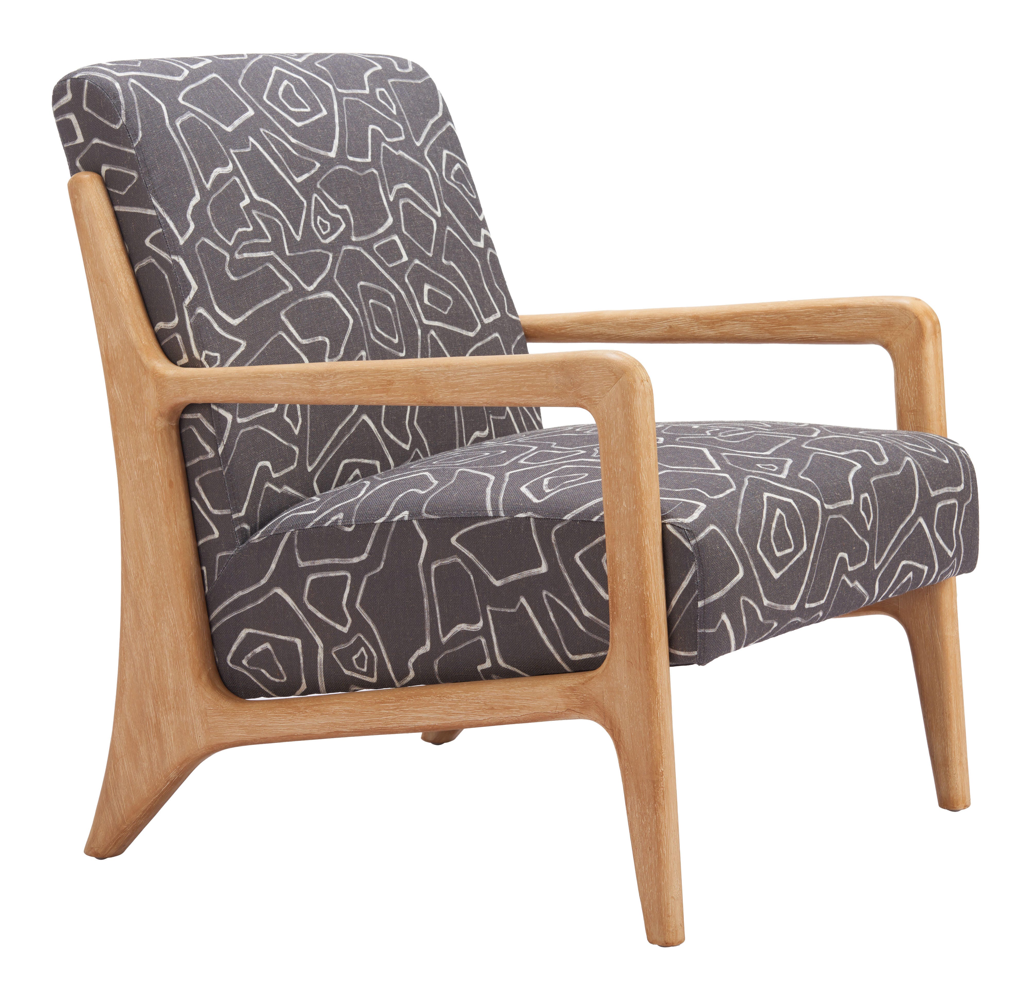 Erika Home Runa Accent Chair, Gray/Natural, large