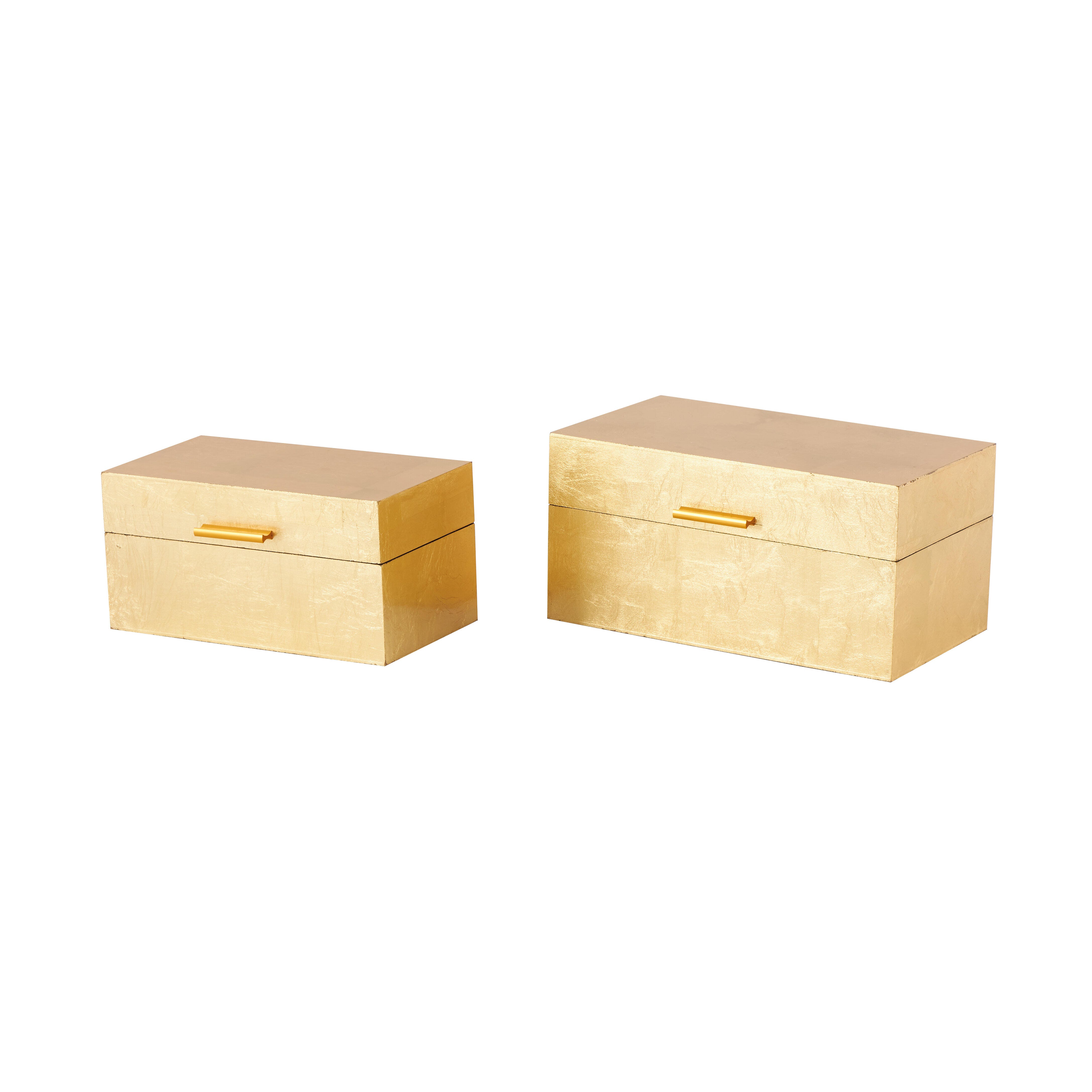 CosmoLiving by Cosmopolitan Decorative Box (Set Of 2), Gold, large