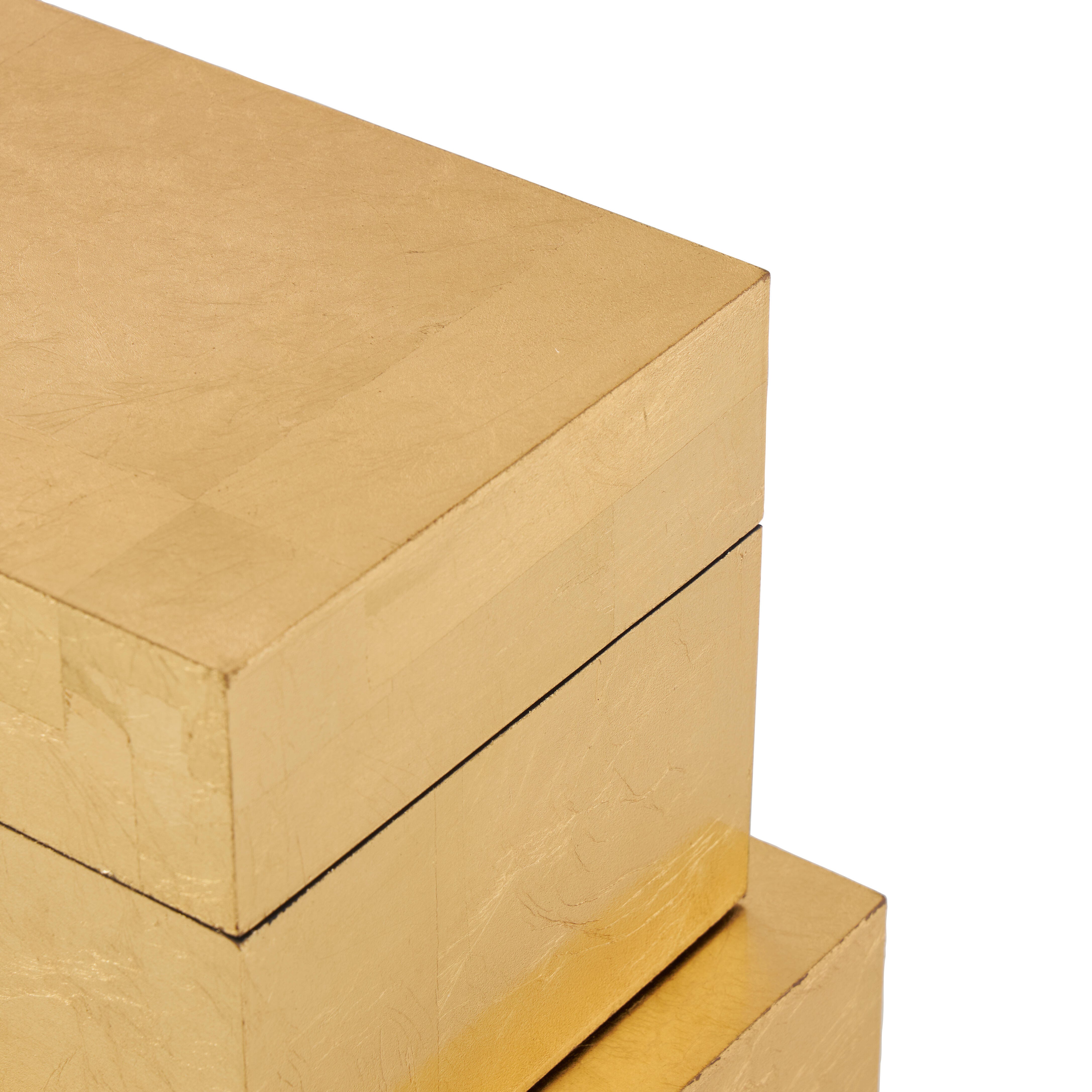 CosmoLiving by Cosmopolitan Decorative Box (Set Of 2), Gold, large