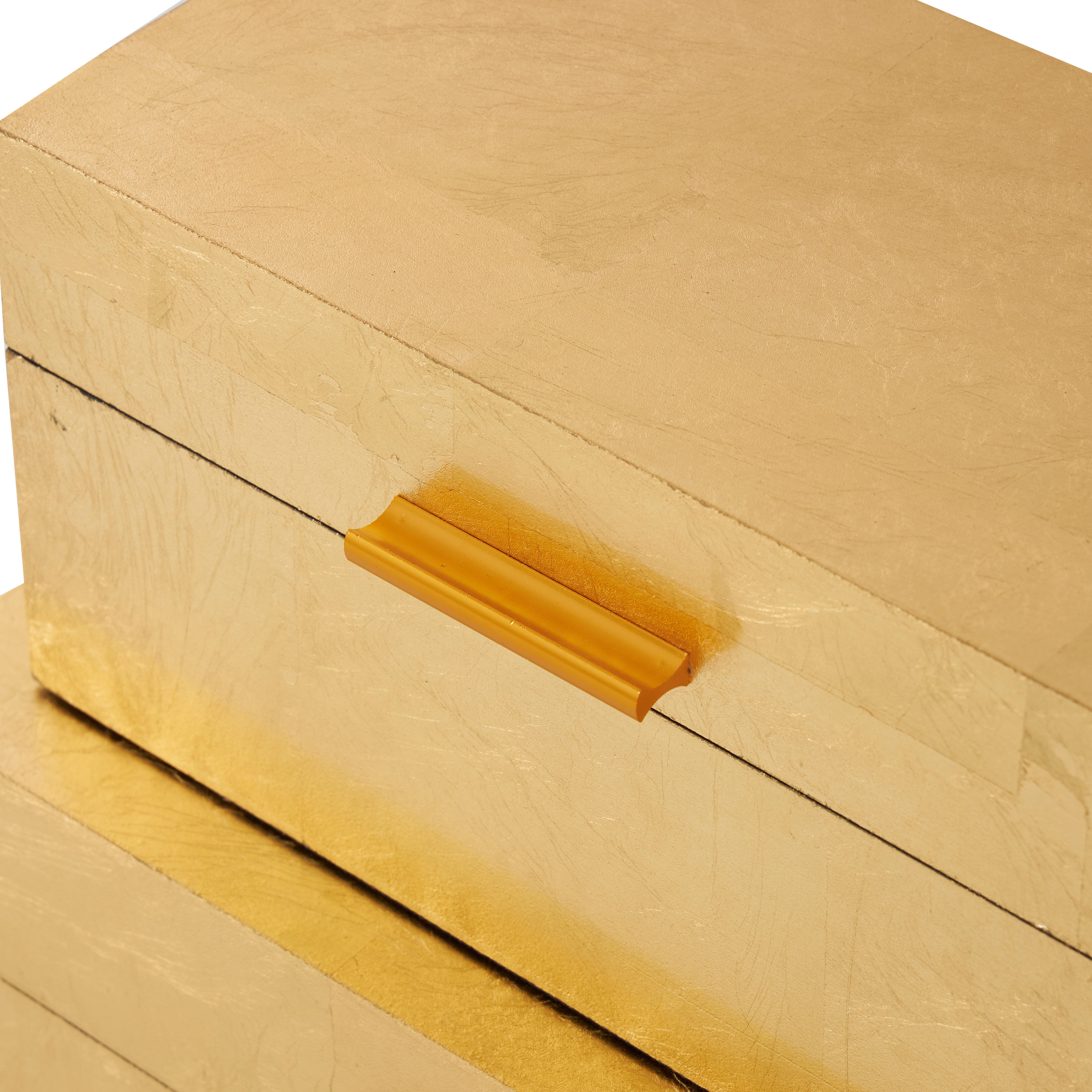 CosmoLiving by Cosmopolitan Decorative Box (Set Of 2), Gold, large