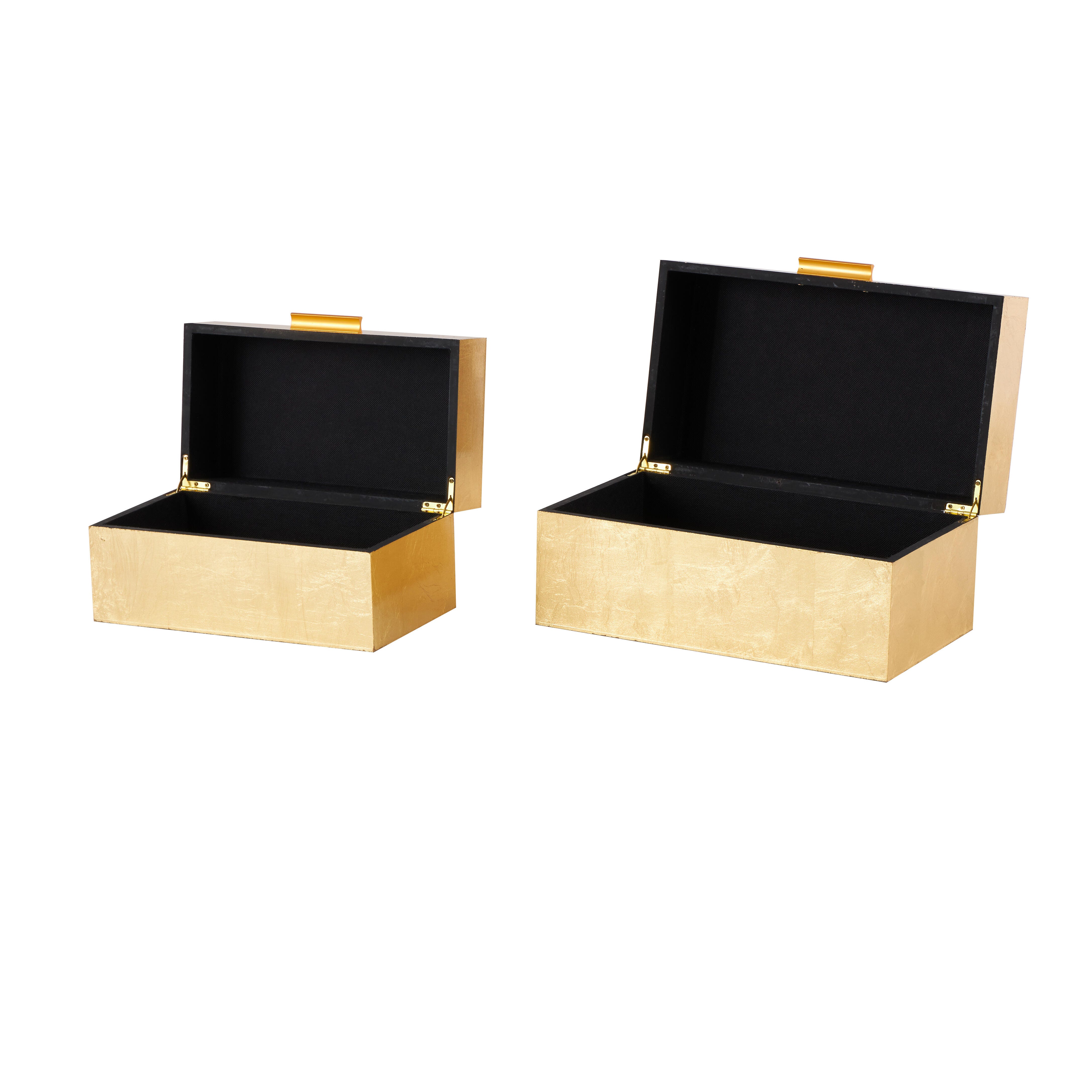 CosmoLiving by Cosmopolitan Decorative Box (Set Of 2), Gold, large
