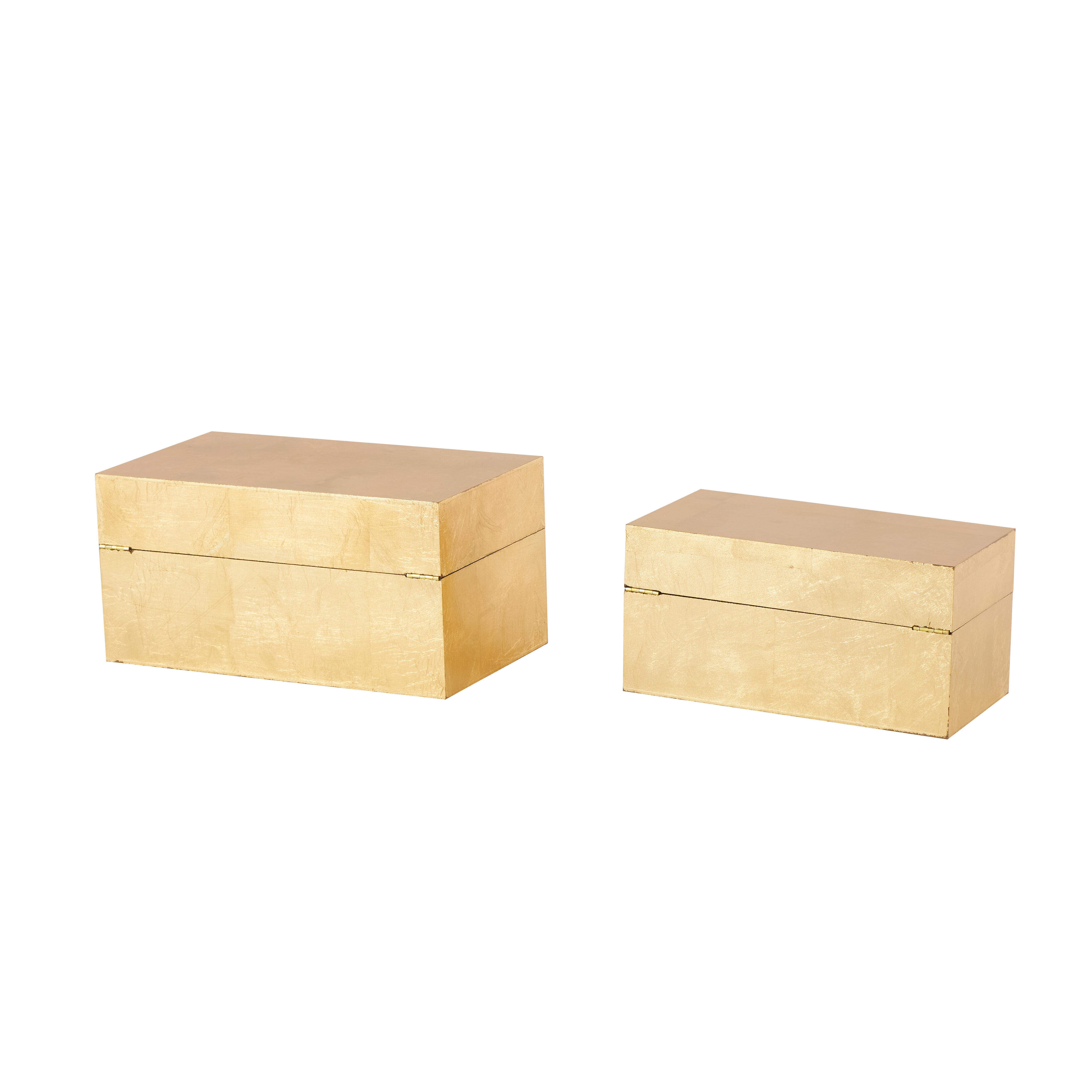CosmoLiving by Cosmopolitan Decorative Box (Set Of 2), Gold, large