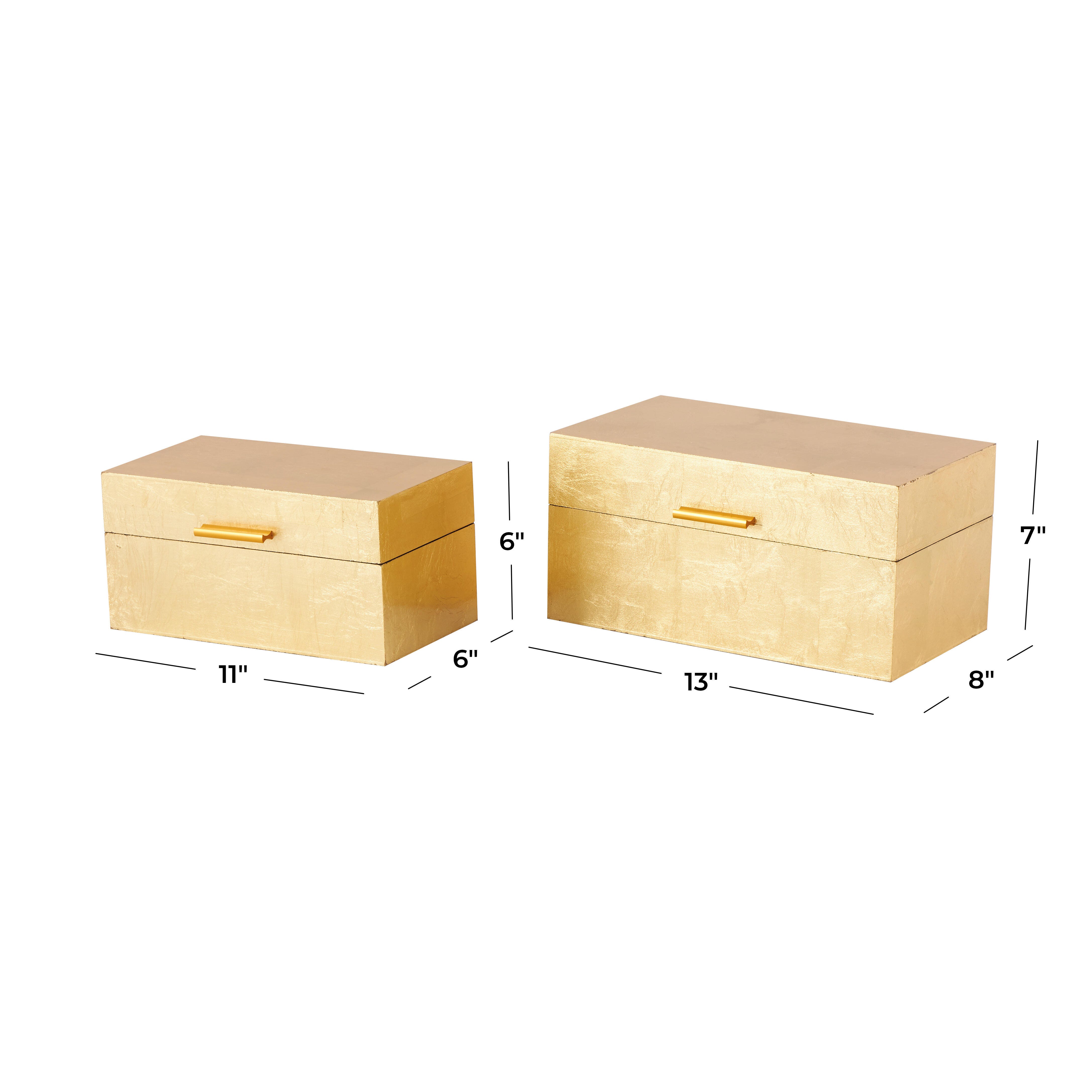 CosmoLiving by Cosmopolitan Decorative Box (Set Of 2), Gold, large