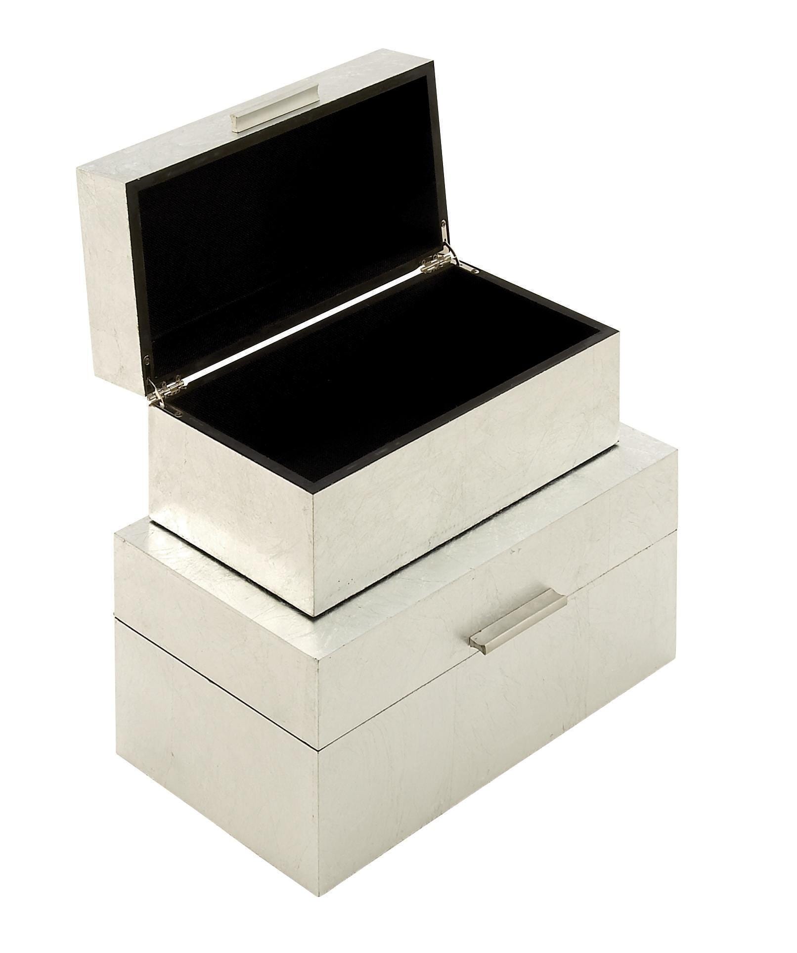 CosmoLiving by Cosmopolitan Decorative Box (Set Of 2), Silver, large