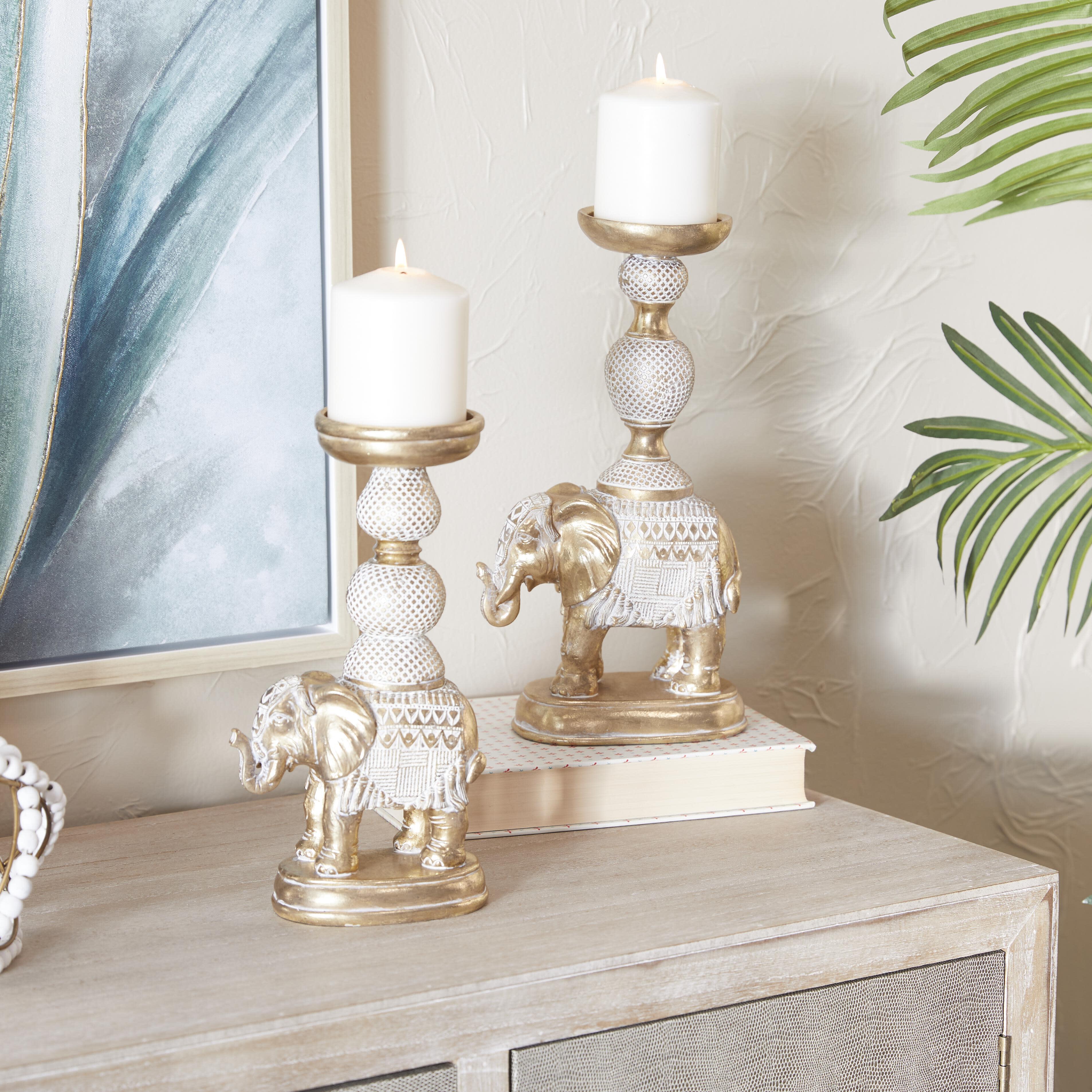 Bayberry Lane Elephant Crafted Decorative Candle Holder, , rollover