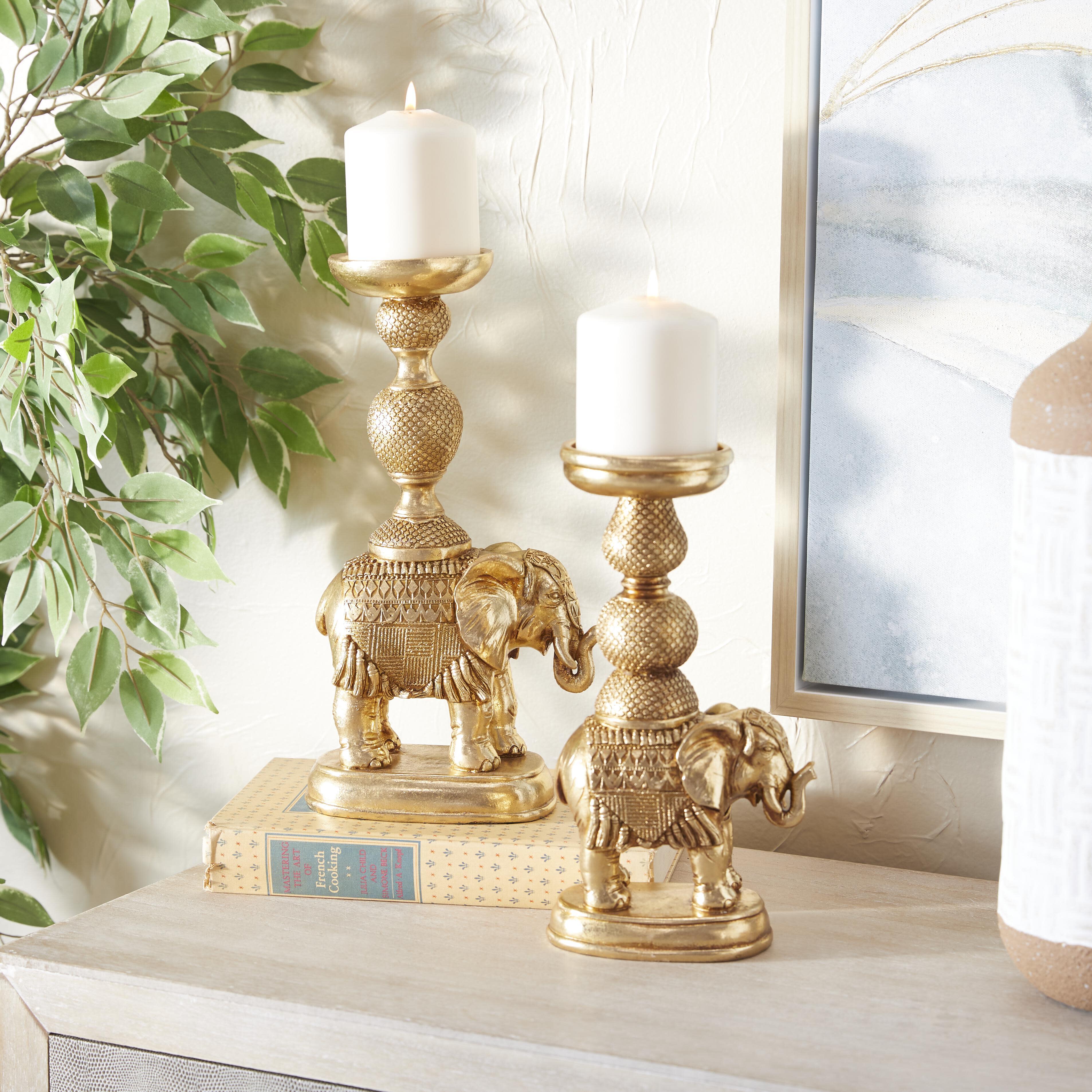 Bayberry Lane Elephant Decorative Candle Holder (Set Of 2), , rollover