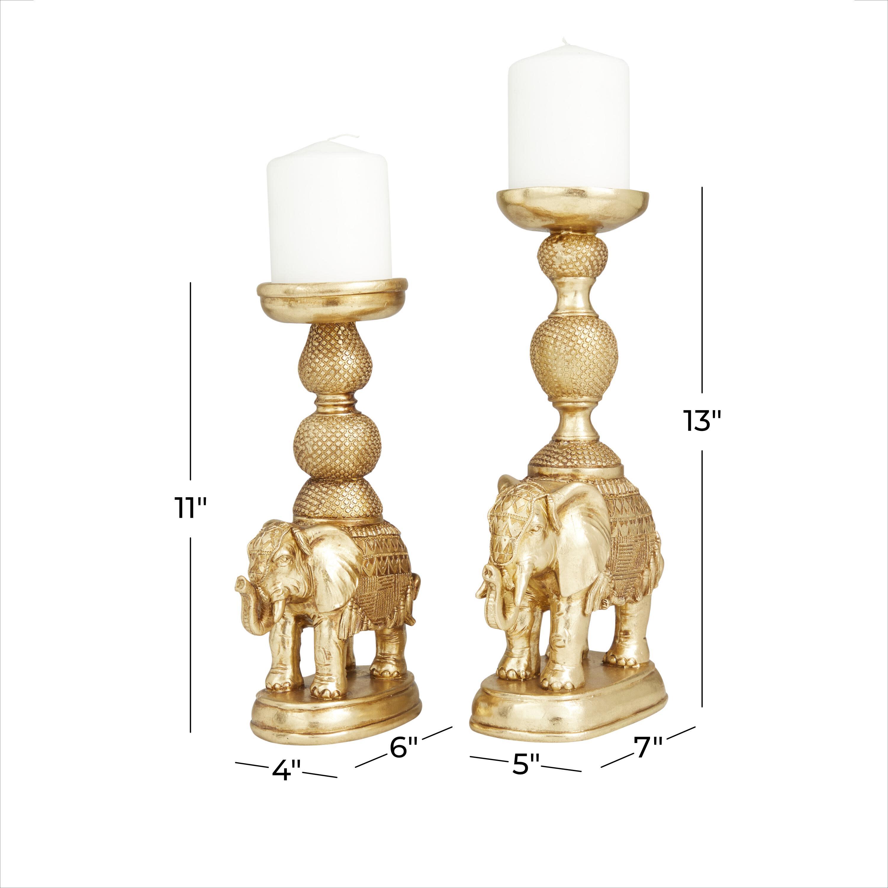 Bayberry Lane Elephant Decorative Candle Holder (Set Of 2), , large