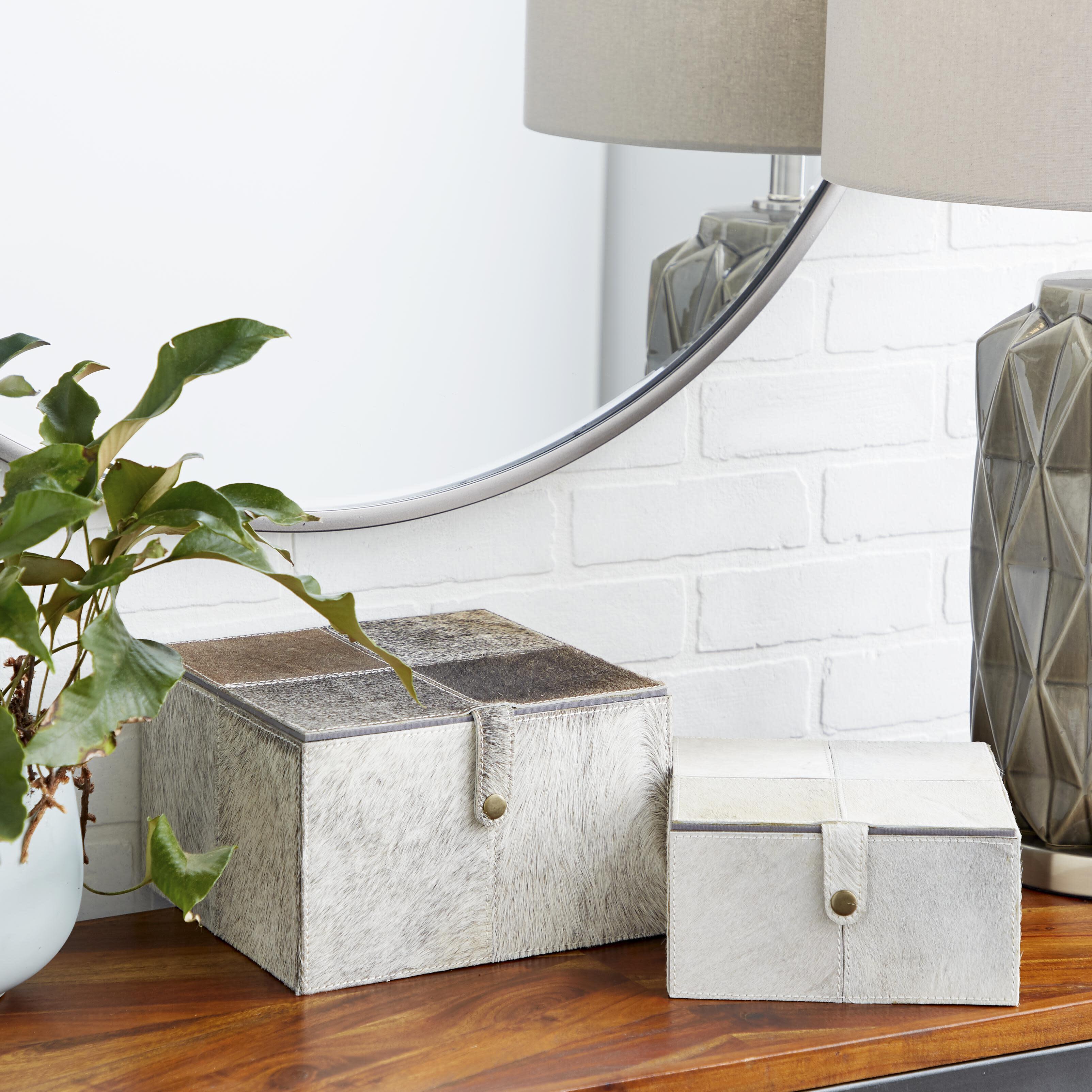 Bayberry Lane Leather Decorative Box (Set Of 2), , rollover