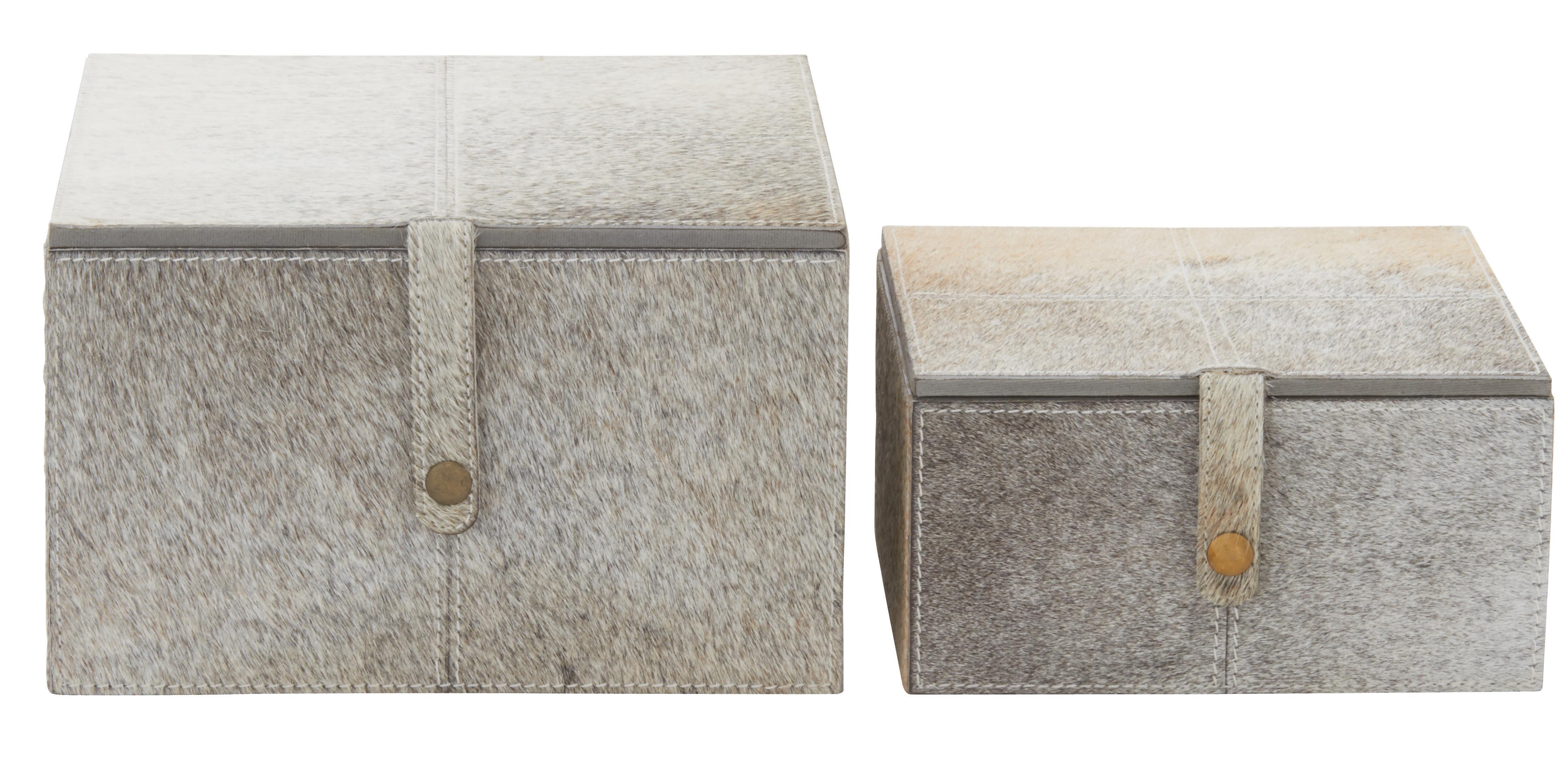 Bayberry Lane Leather Decorative Box (Set Of 2), , large