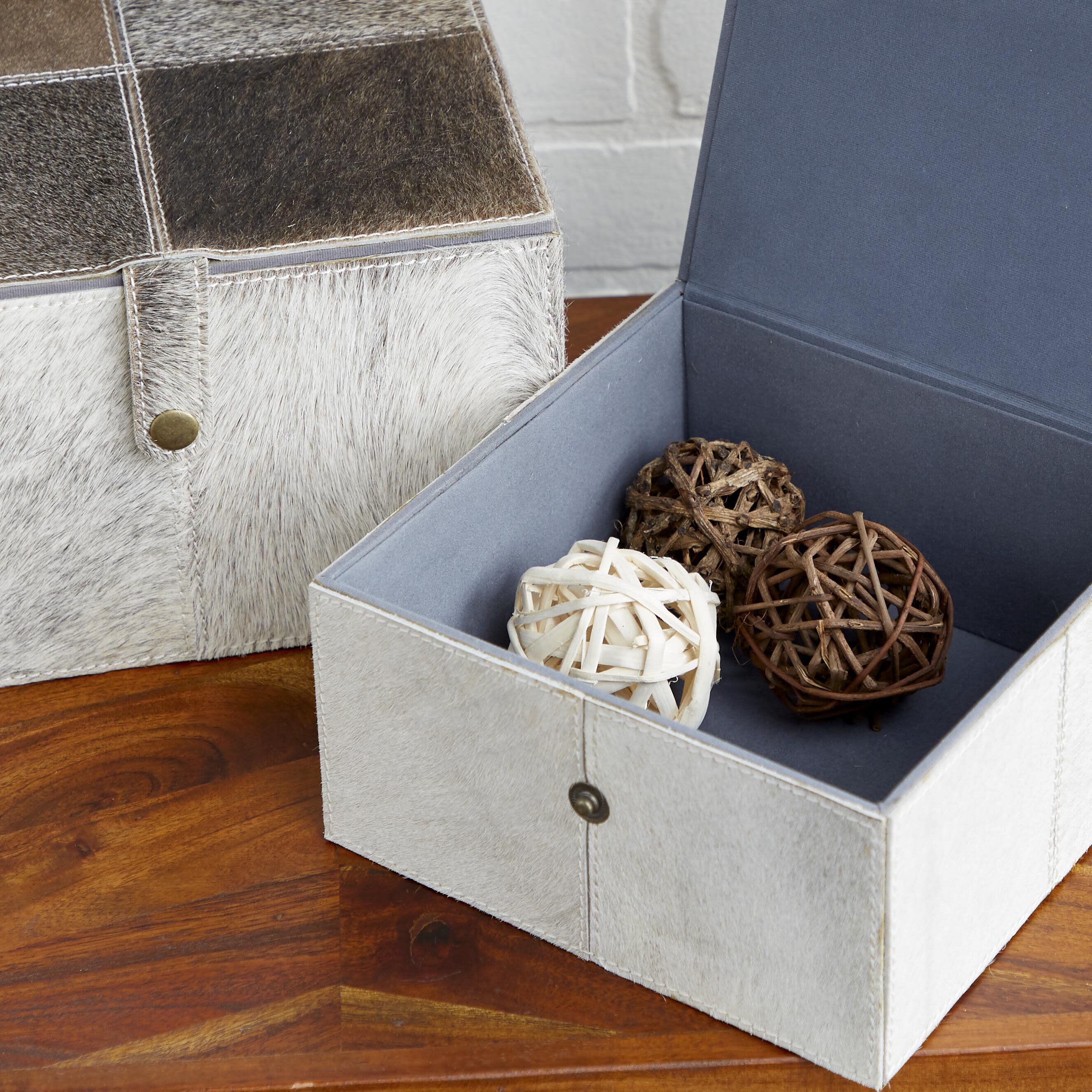 Bayberry Lane Leather Decorative Box (Set Of 2), , large