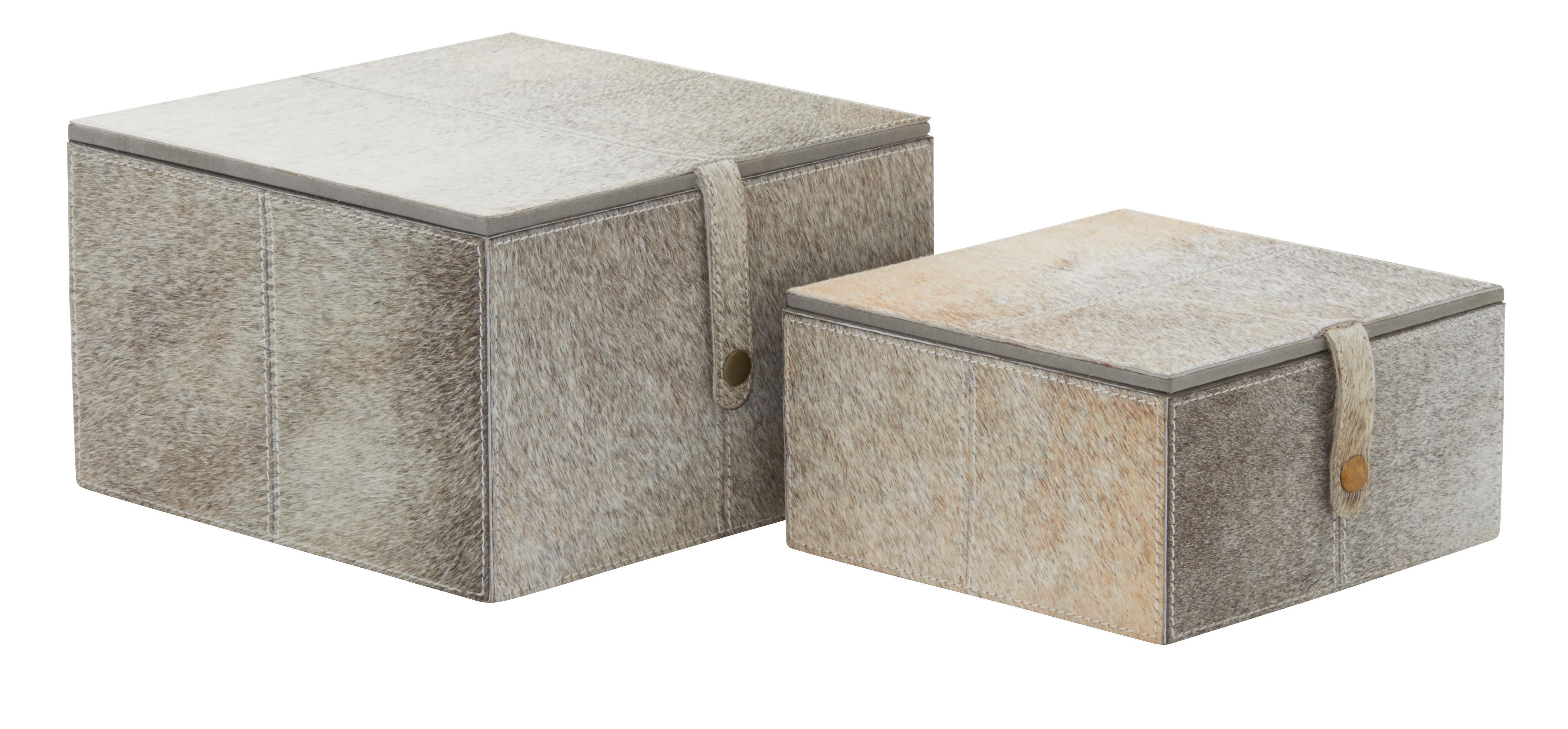 Bayberry Lane Leather Decorative Box (Set Of 2), , large