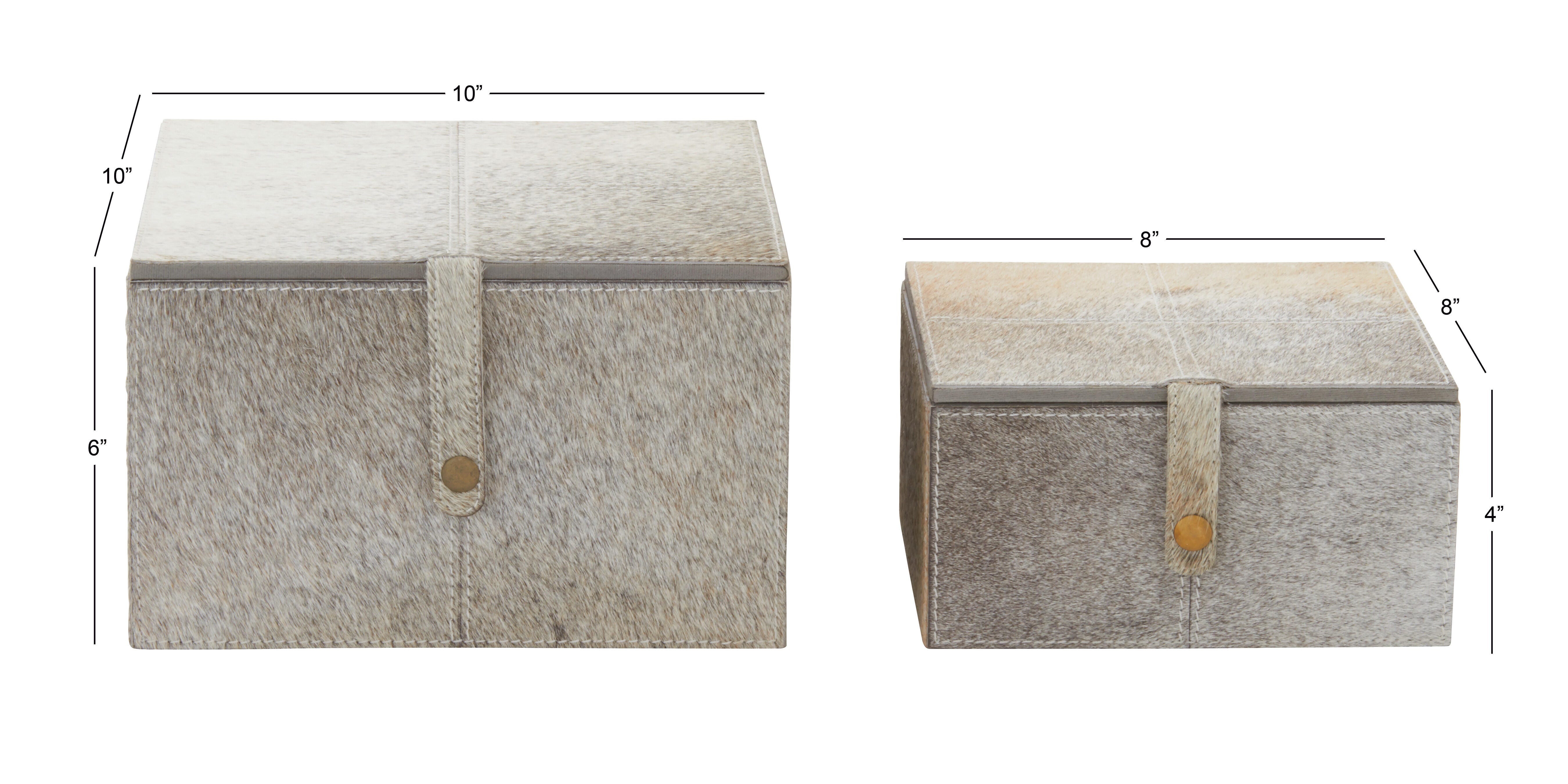 Bayberry Lane Leather Decorative Box (Set Of 2), , large