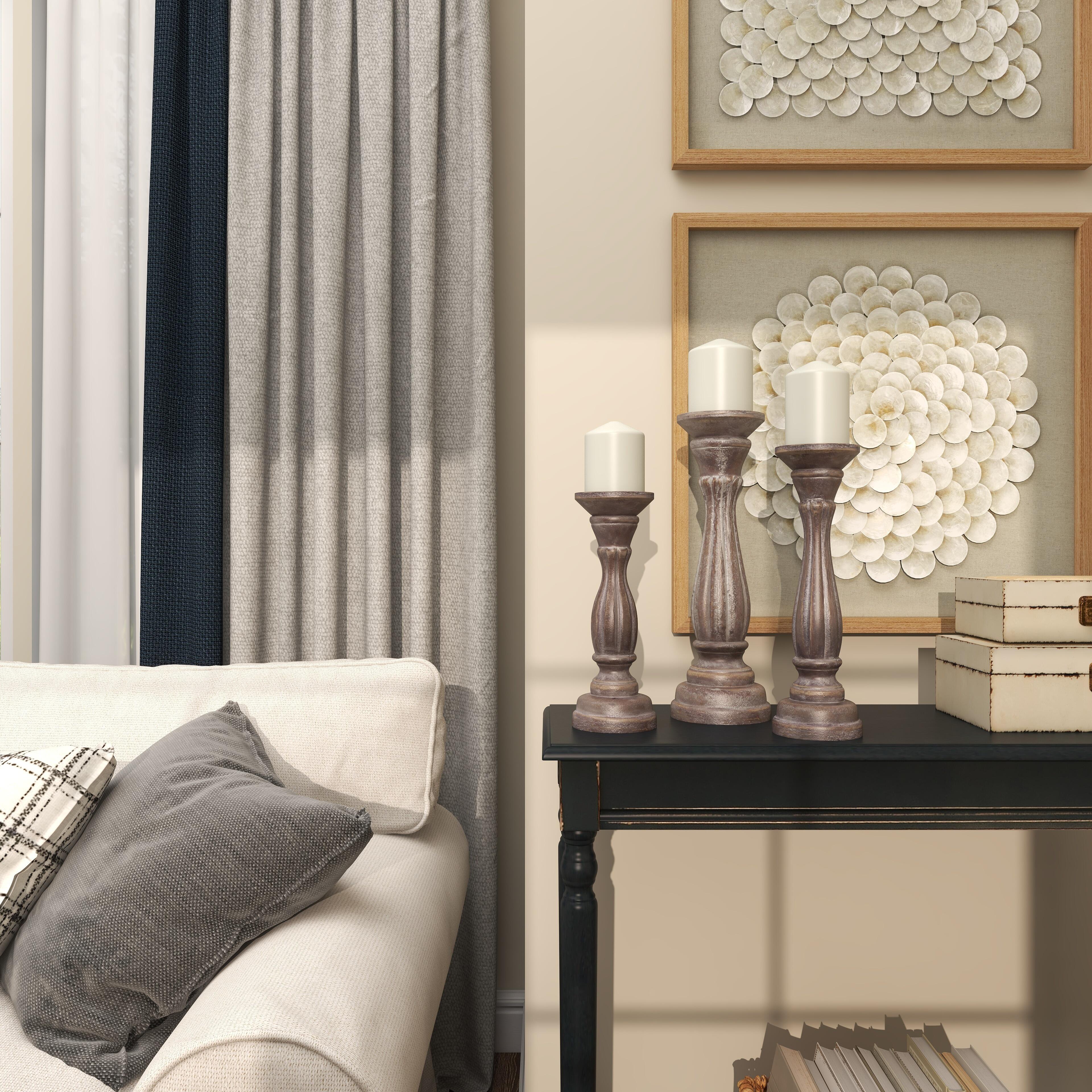 Bayberry Lane Pillar Decorative Candle Holder (Set Of 3), Brown, large