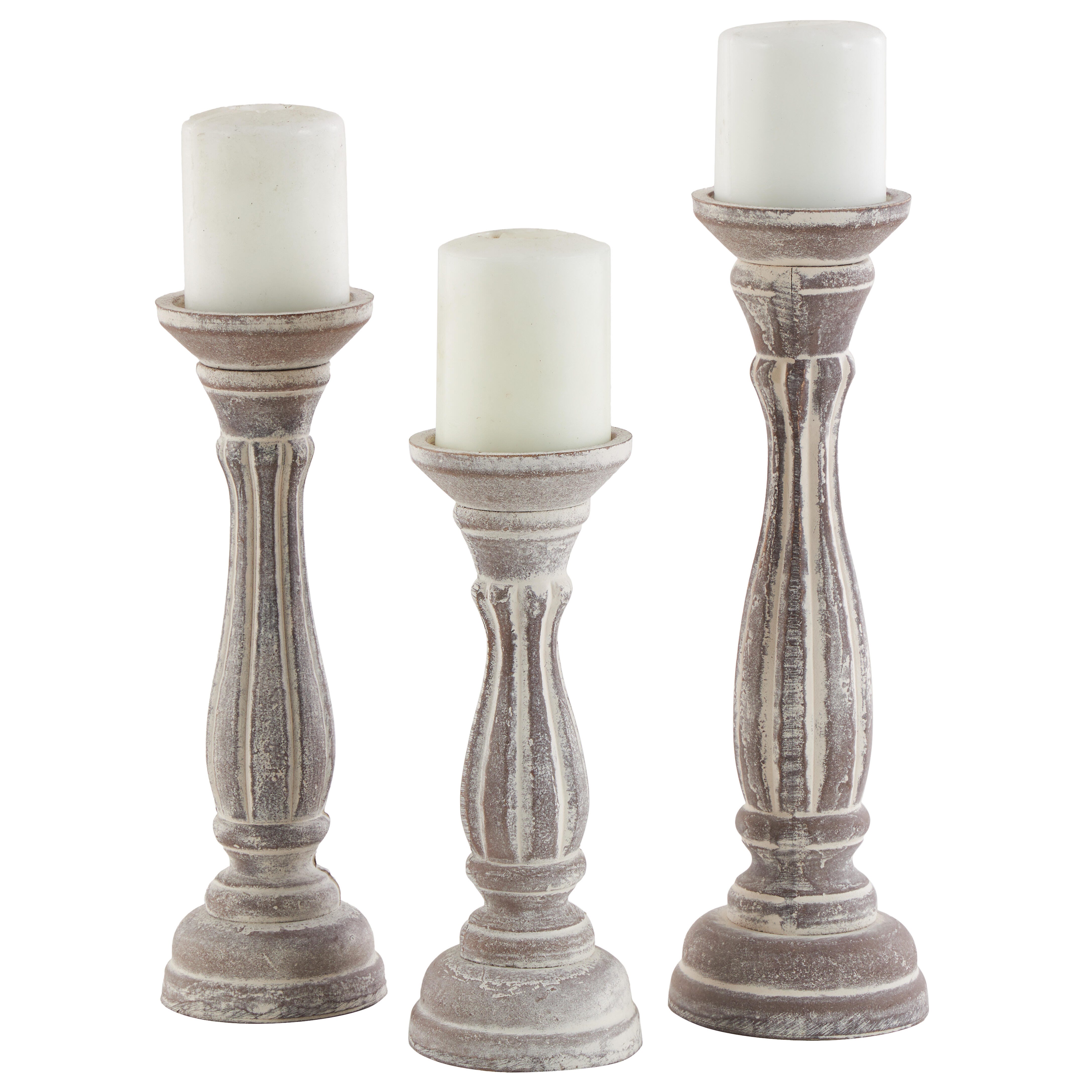 Bayberry Lane Pillar Decorative Candle Holder (Set Of 3), Brown, large