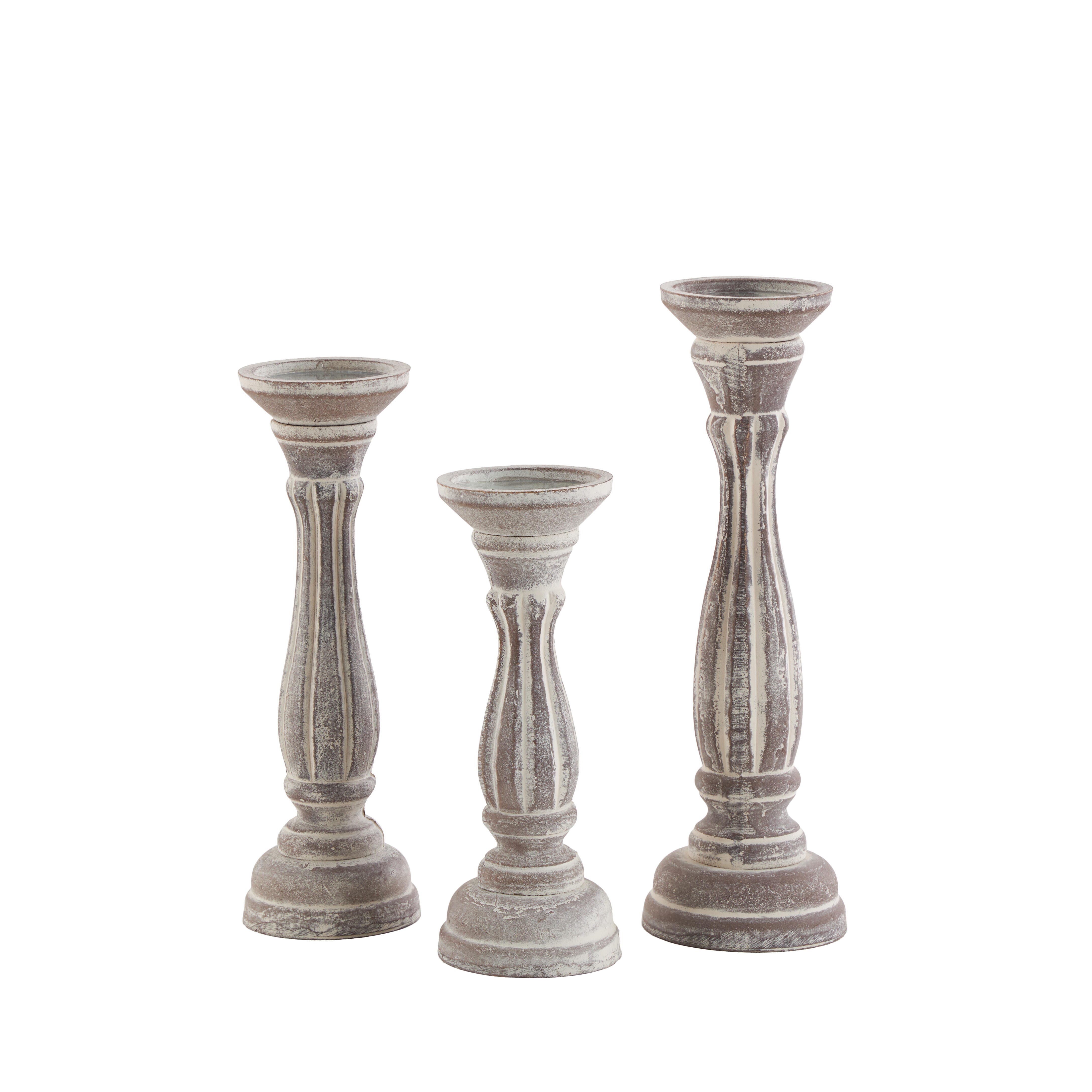 Bayberry Lane Pillar Decorative Candle Holder (Set Of 3), Brown, large