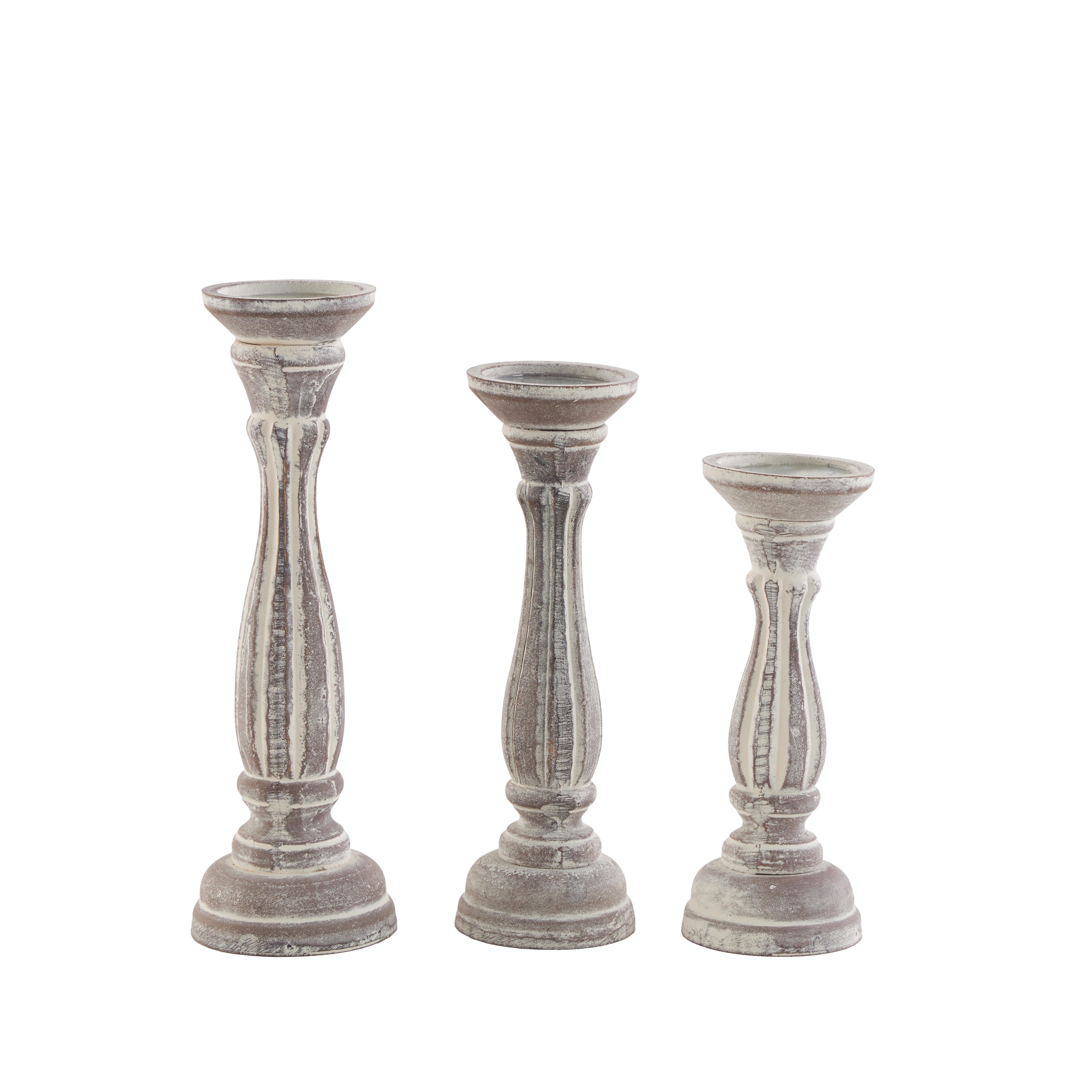 Bayberry Lane Pillar Decorative Candle Holder (Set Of 3), Brown, large