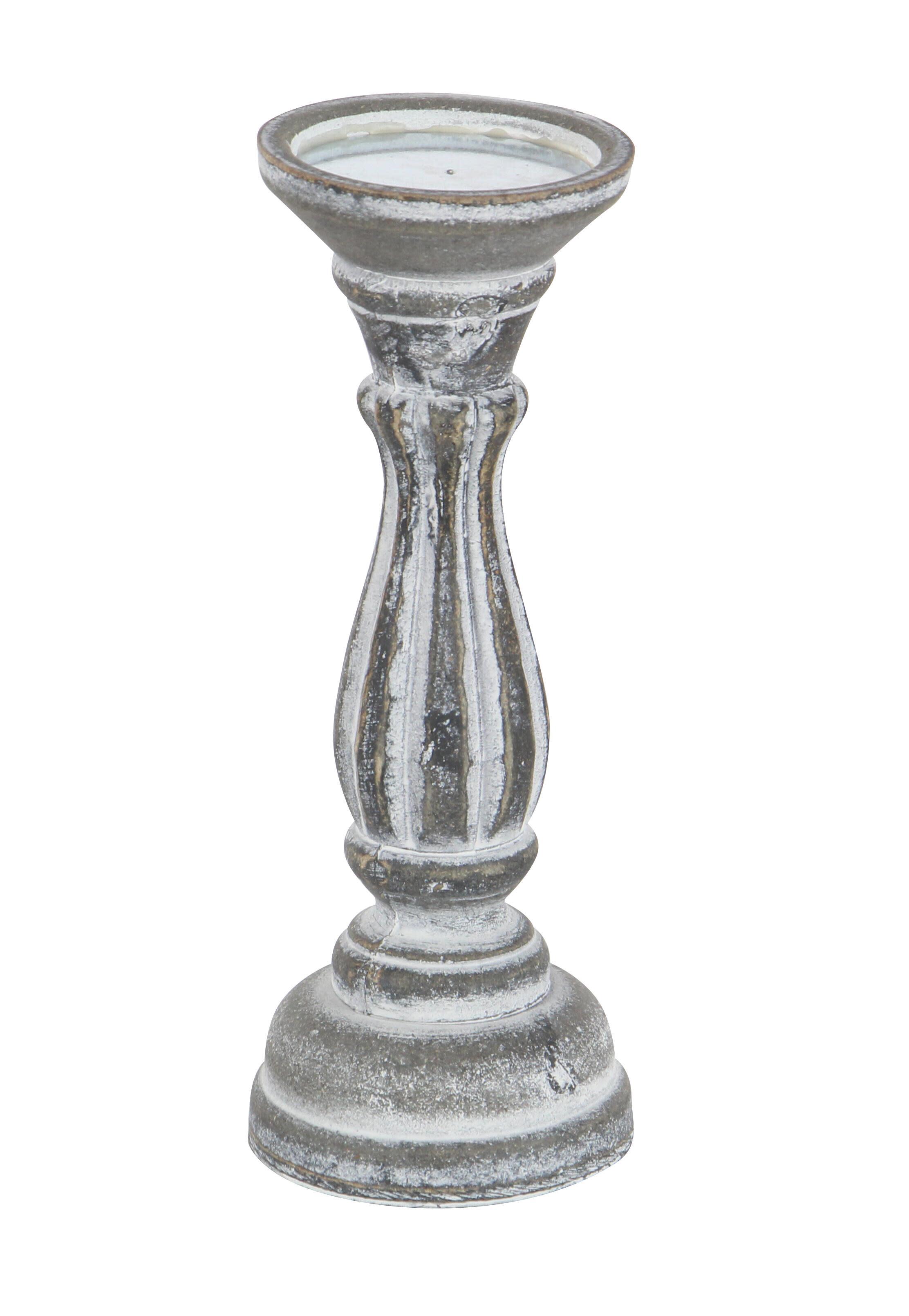 Bayberry Lane Pillar Decorative Candle Holder (Set Of 3), Gray, large