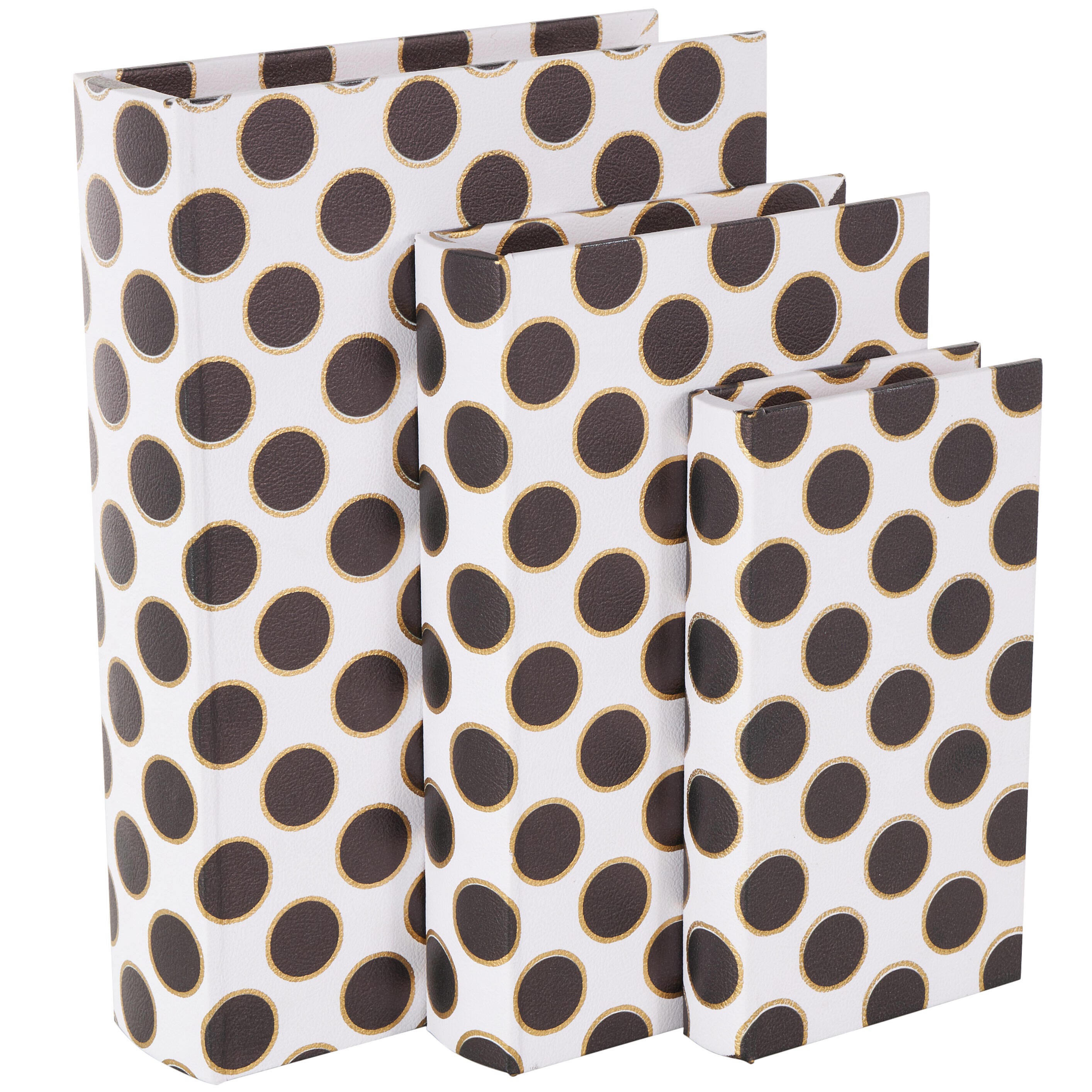 Bayberry Lane Polka Book Storage Decorative Box (Set Of 3), , large