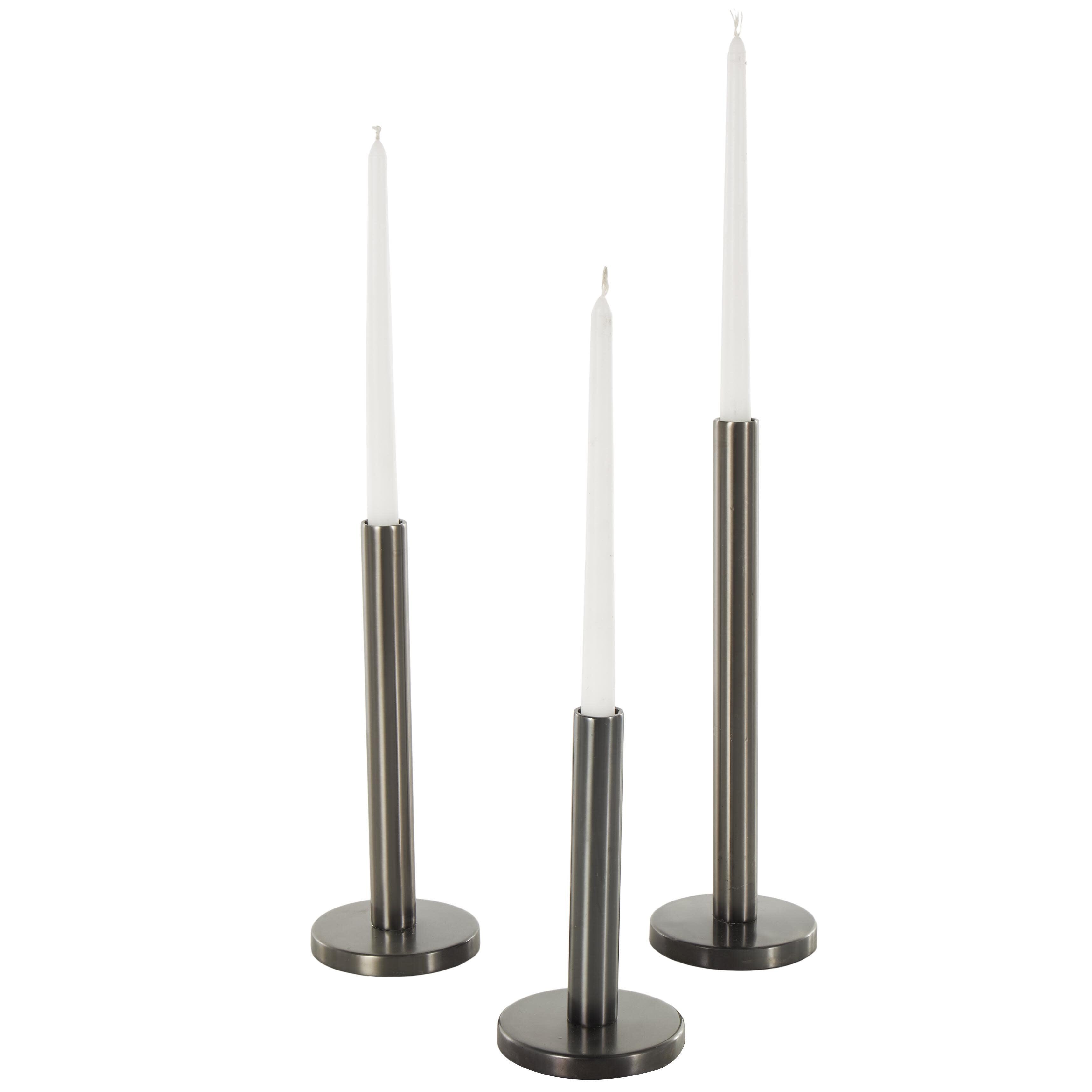 Bayberry Lane Slim Decorative Candle Holder (Set Of 3), Black, large