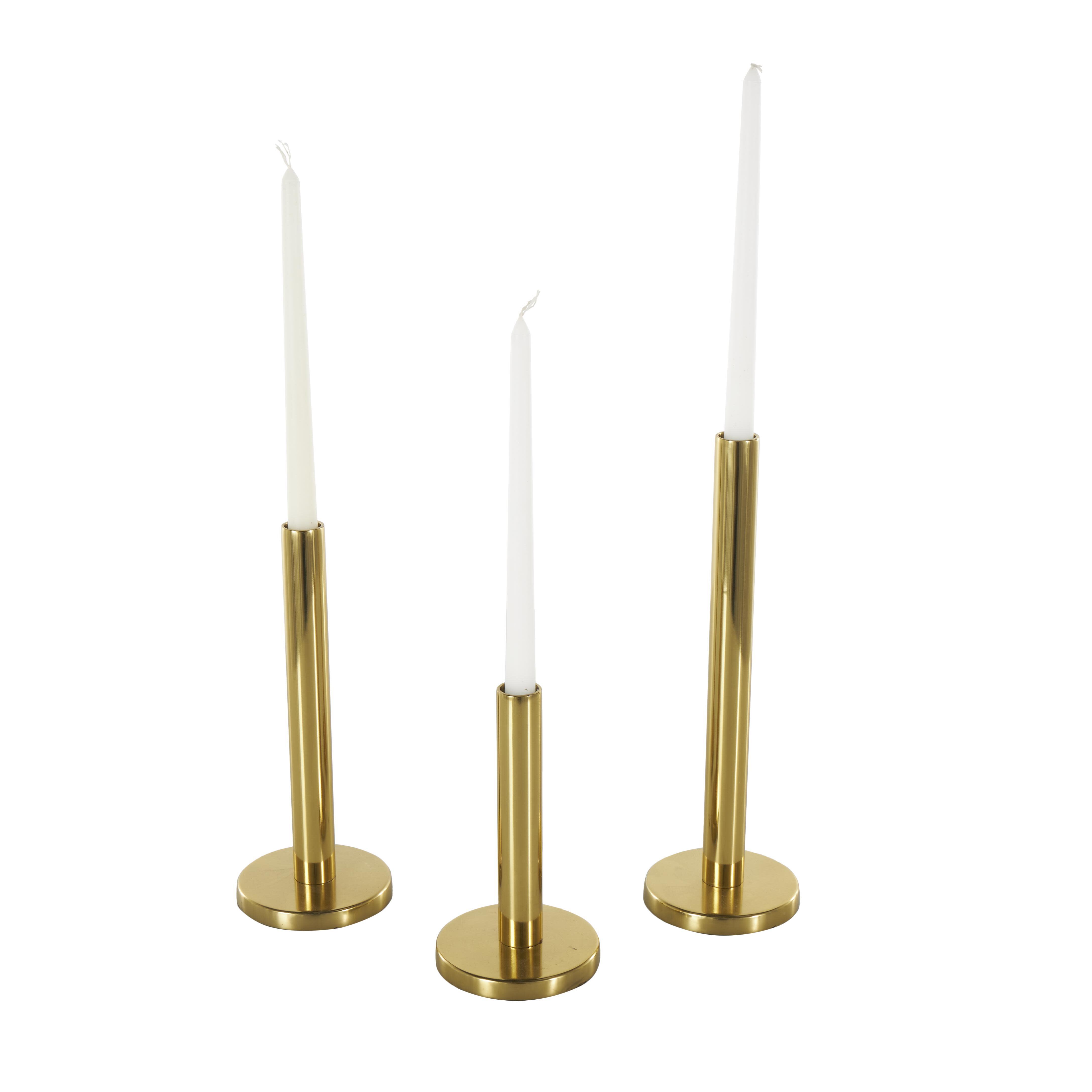 Bayberry Lane Slim Decorative Candle Holder (Set Of 3), Gold, large