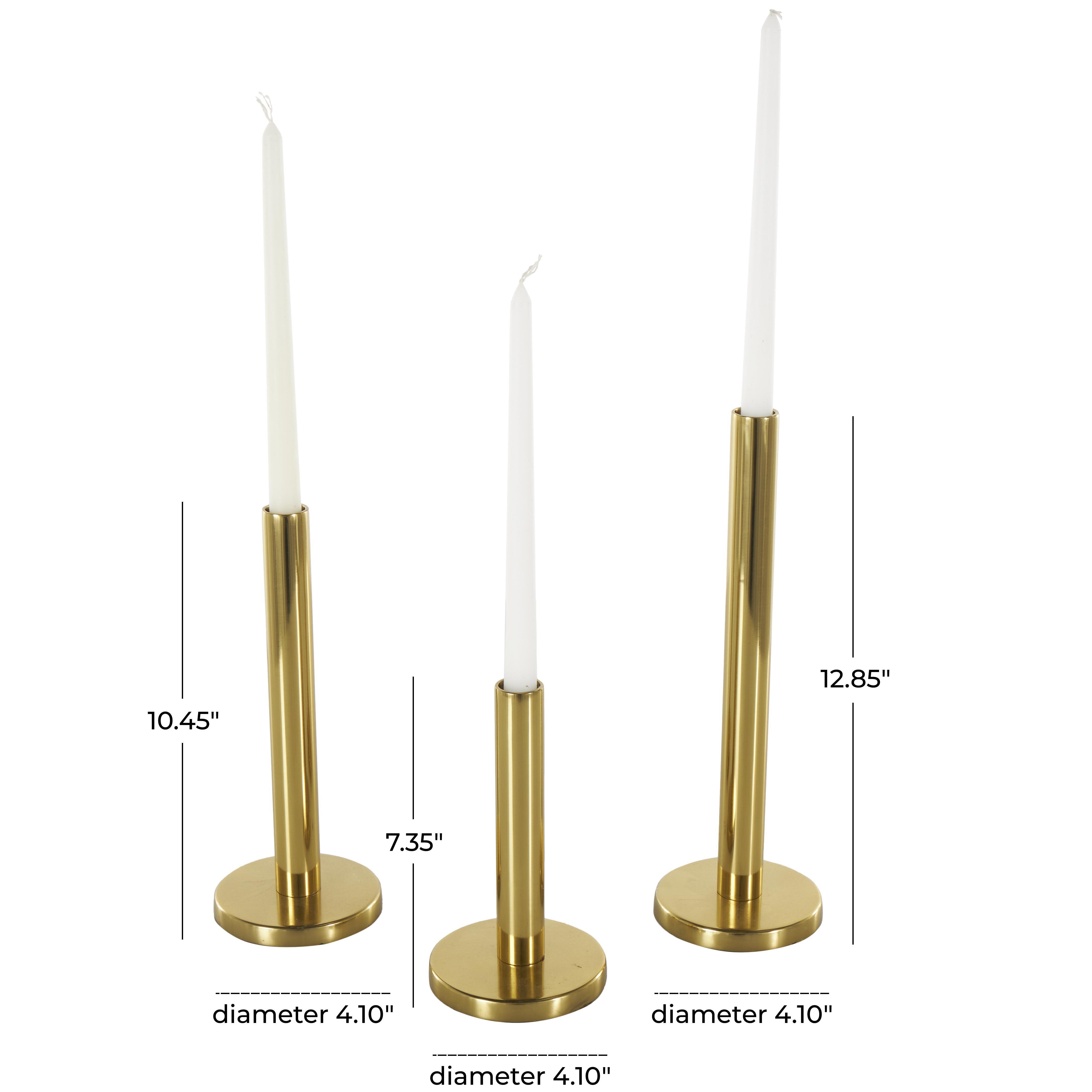Bayberry Lane Slim Decorative Candle Holder (Set Of 3), Gold, large