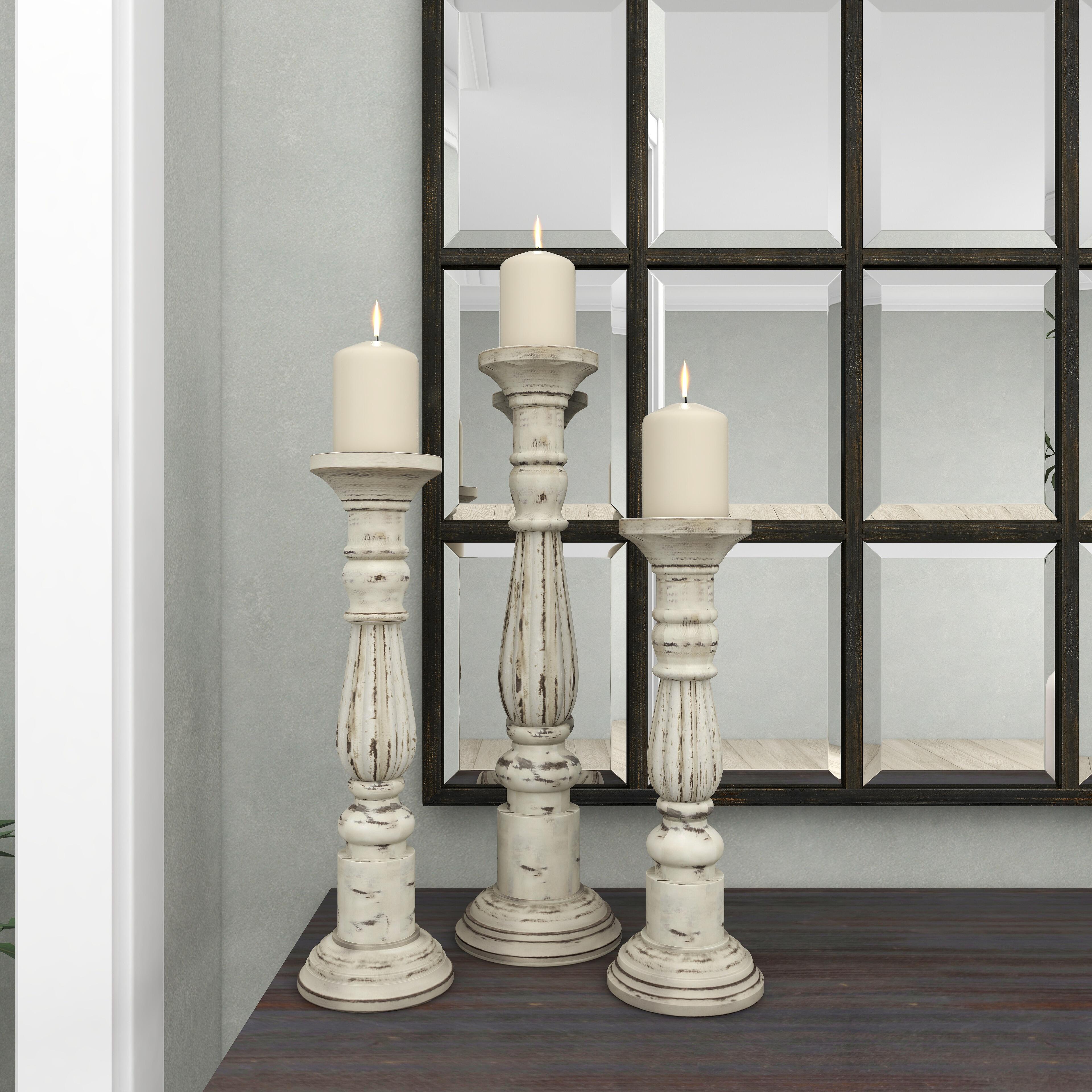 Bayberry Lane Turned Decorative Candle Holder (Set Of 3), , large