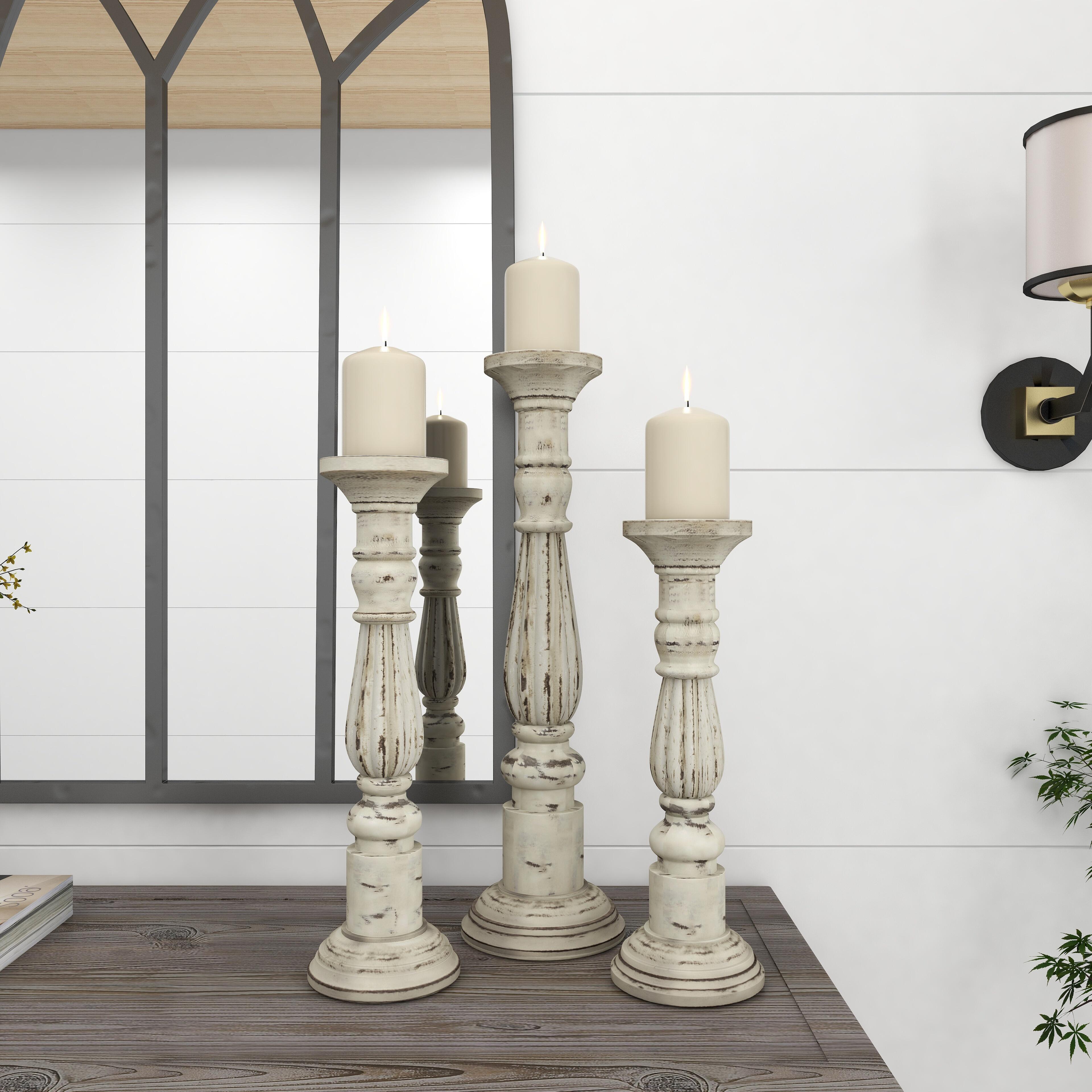 Bayberry Lane Turned Decorative Candle Holder (Set Of 3), , large