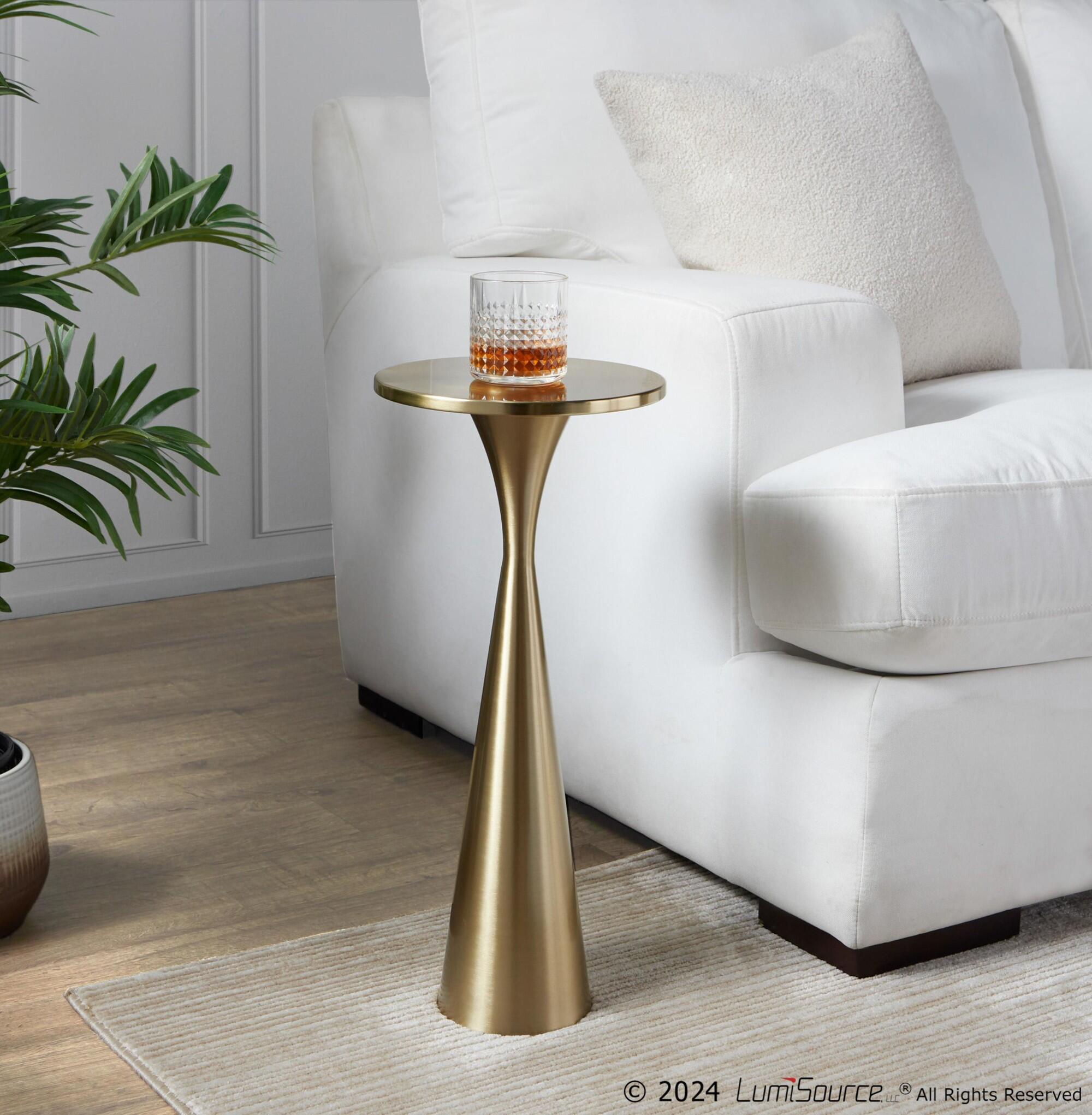 LumiSource Gemma Side Table, Gold, large