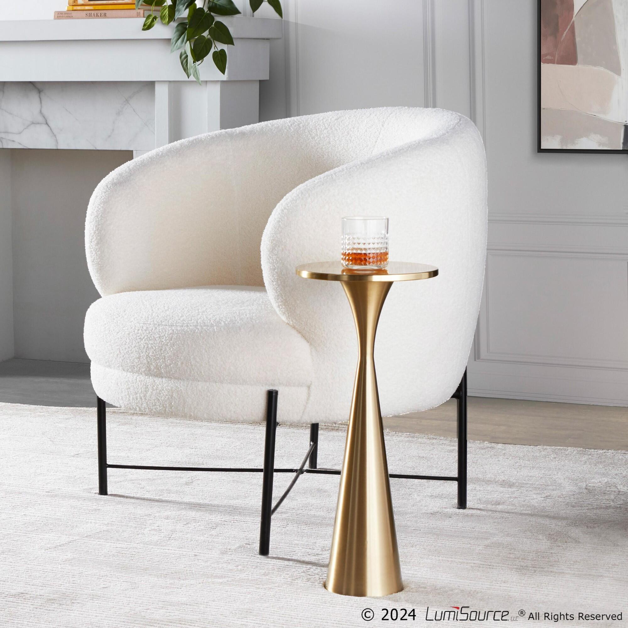 LumiSource Gemma Side Table, Gold, large