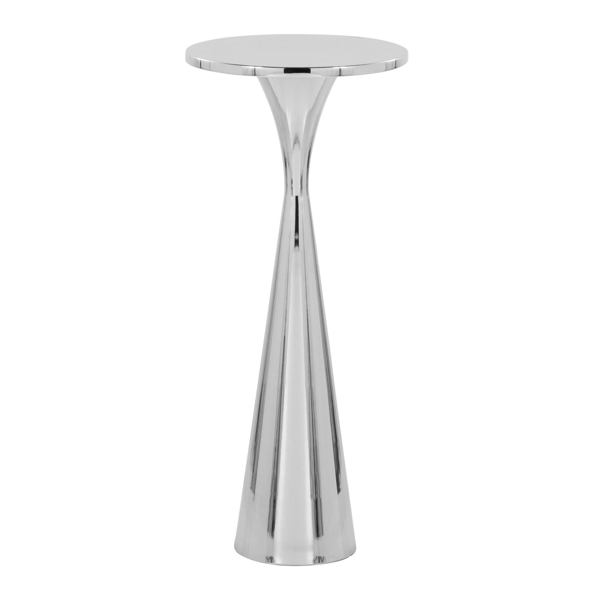 LumiSource Gemma Side Table, Silver, large