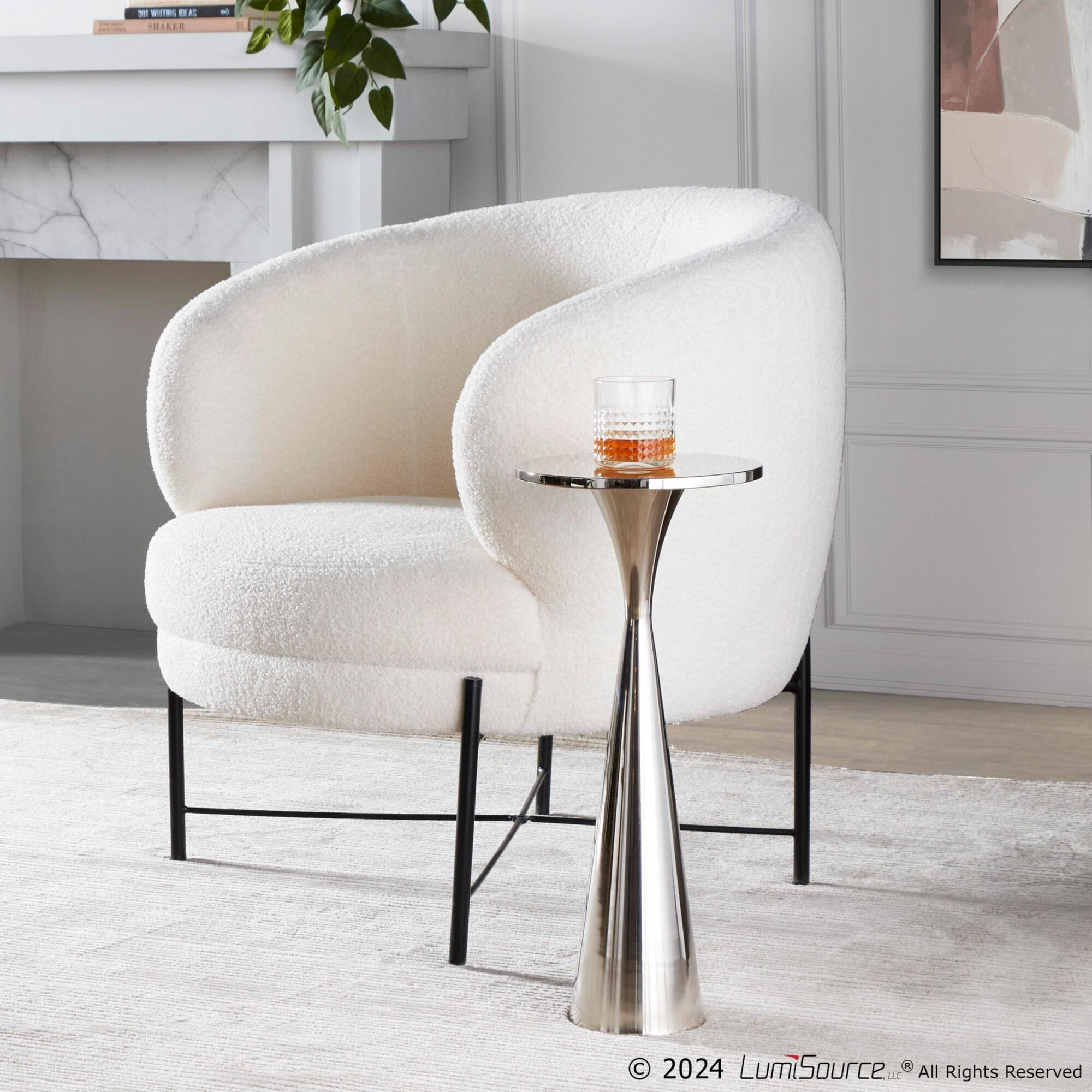 LumiSource Gemma Side Table, Silver, large