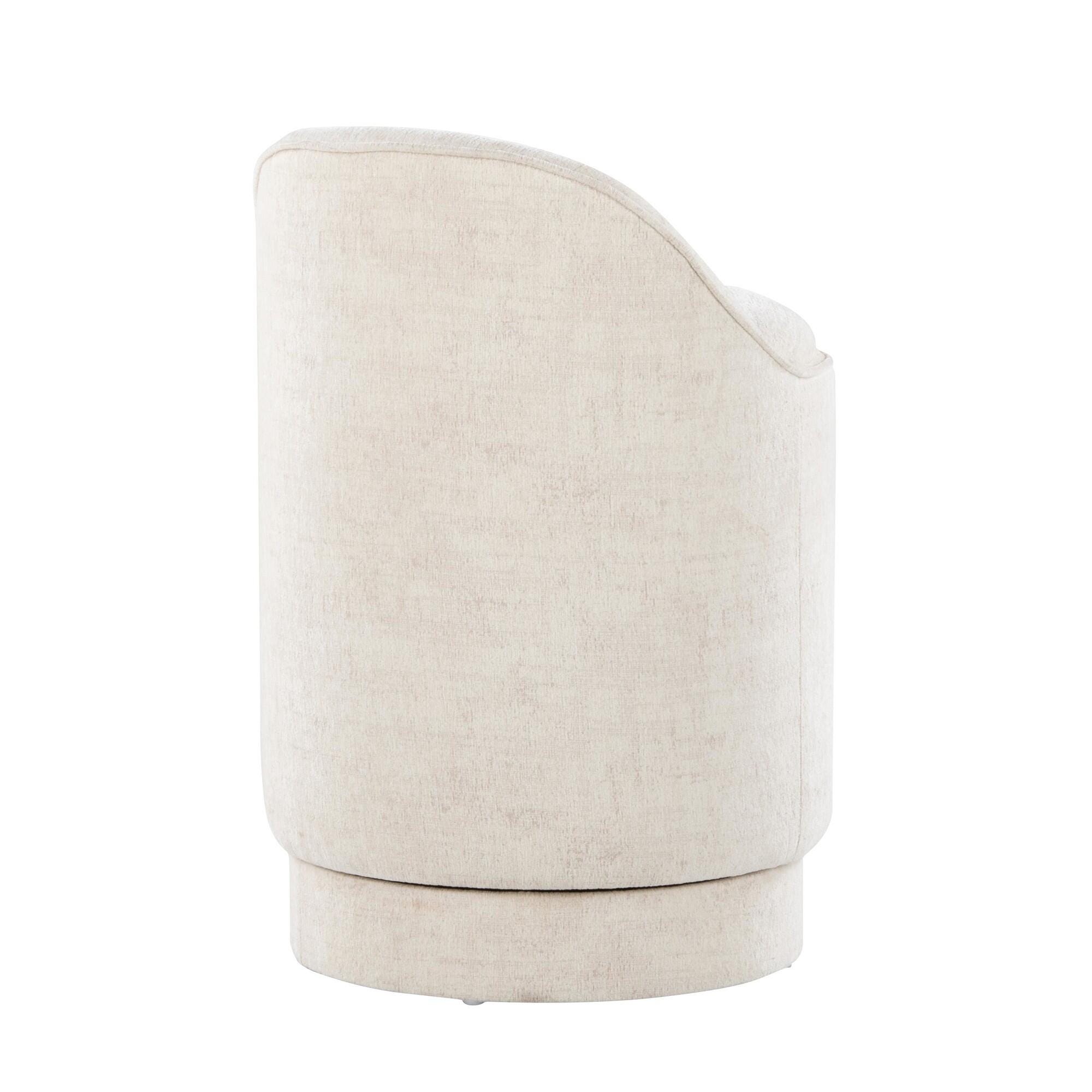 LumiSource Marla Swivel Vanity Stool, Cream, large