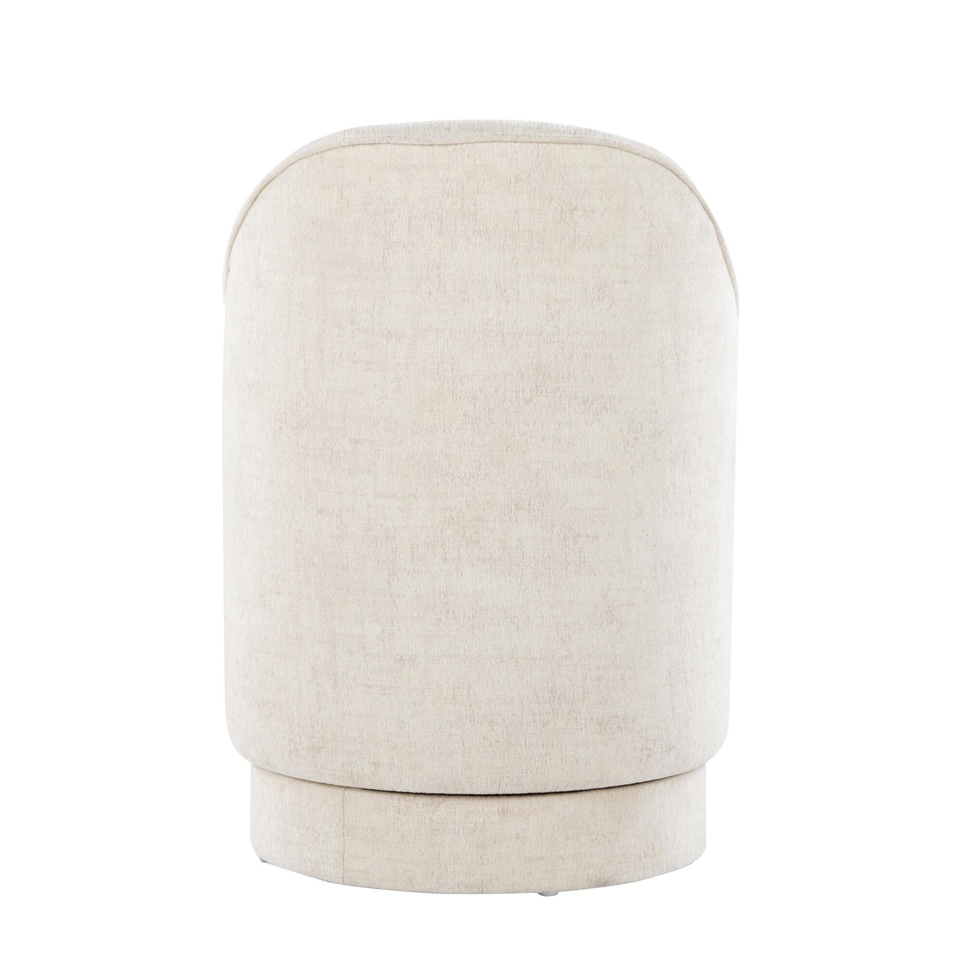LumiSource Marla Swivel Vanity Stool, Cream, large