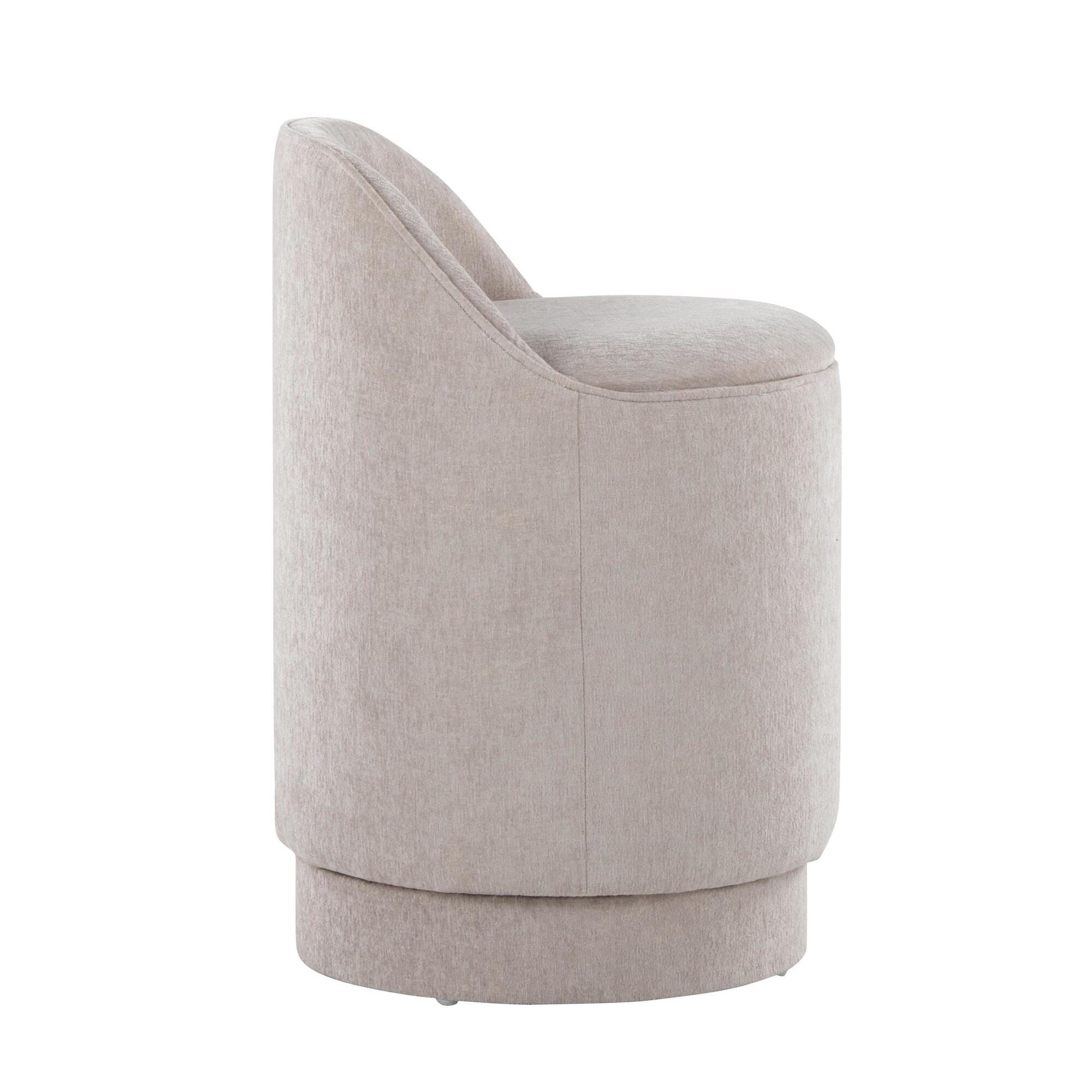LumiSource Marla Swivel Vanity Stool, Gray, large