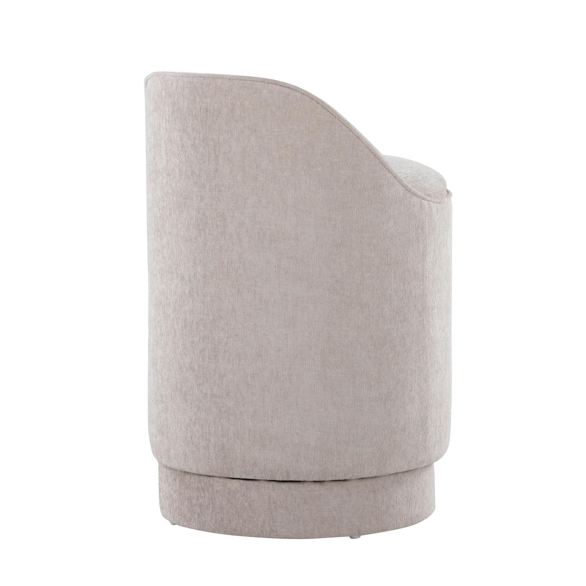 LumiSource Marla Swivel Vanity Stool, Gray, large