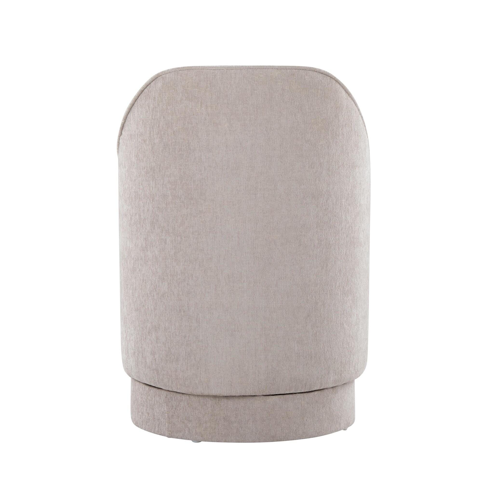 LumiSource Marla Swivel Vanity Stool, Gray, large