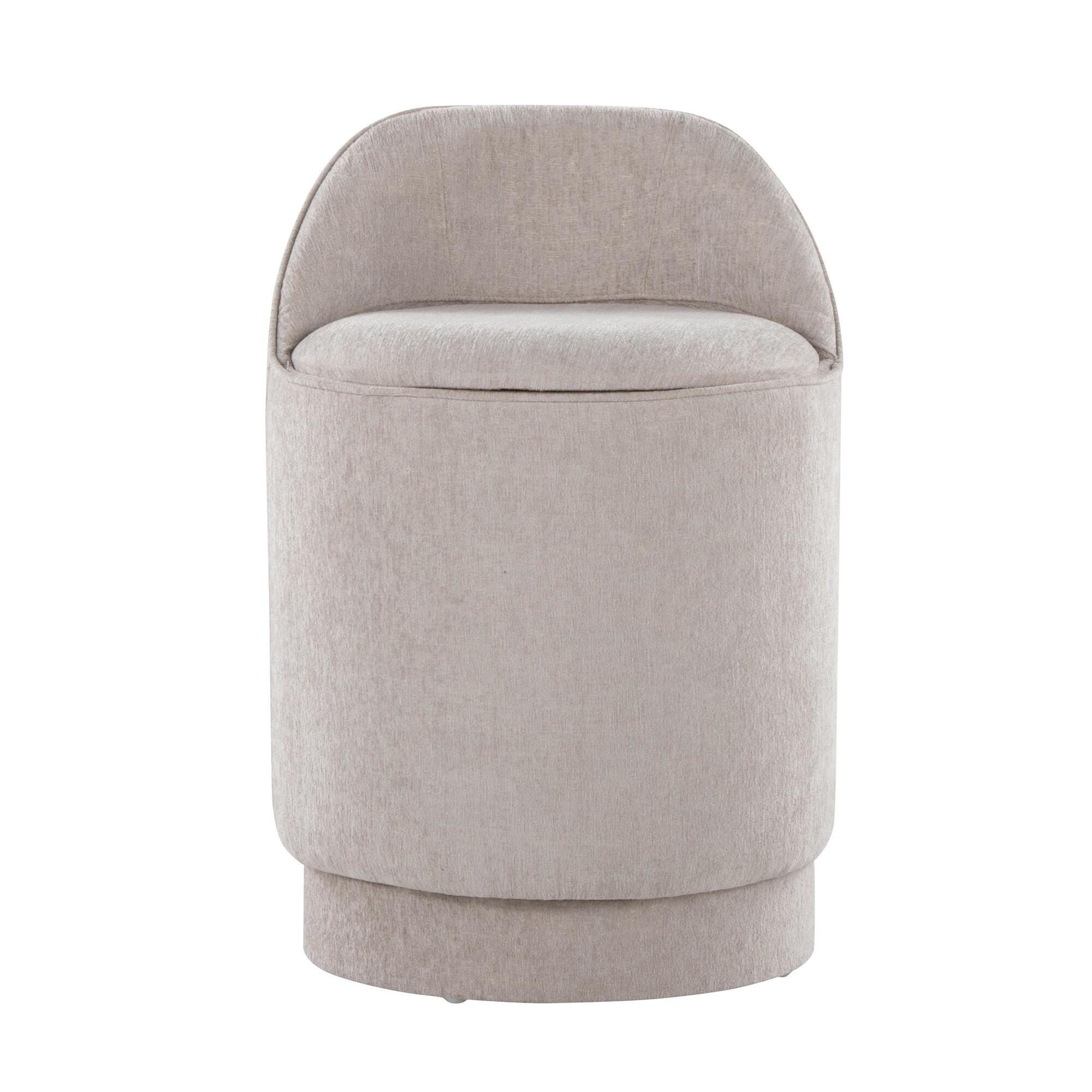 LumiSource Marla Swivel Vanity Stool, Gray, large