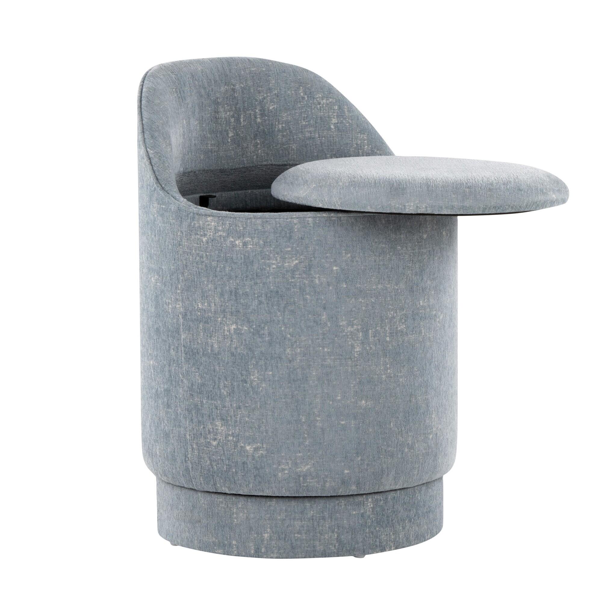 LumiSource Marla Swivel Vanity Stool, Light Blue, large