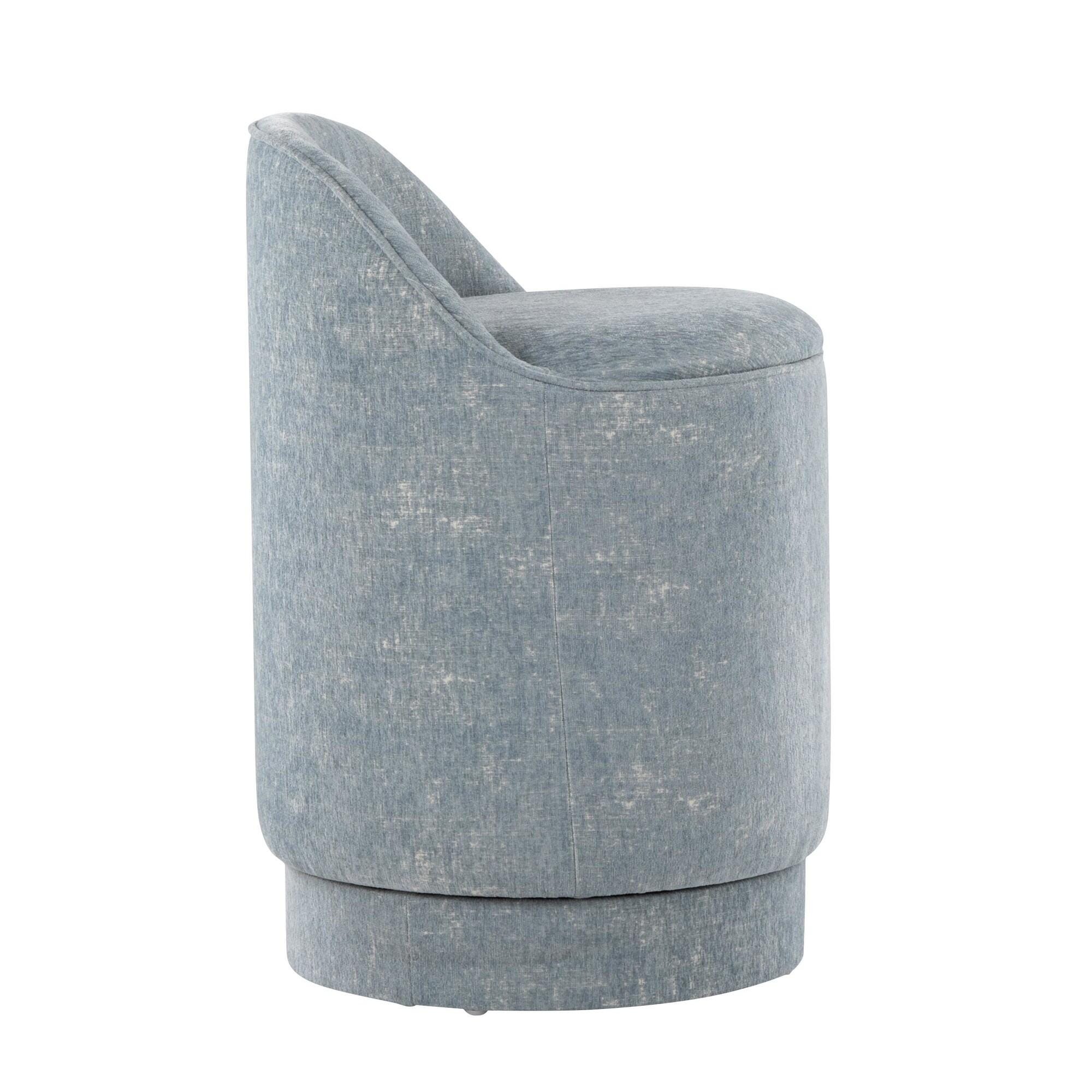 LumiSource Marla Swivel Vanity Stool, Light Blue, large